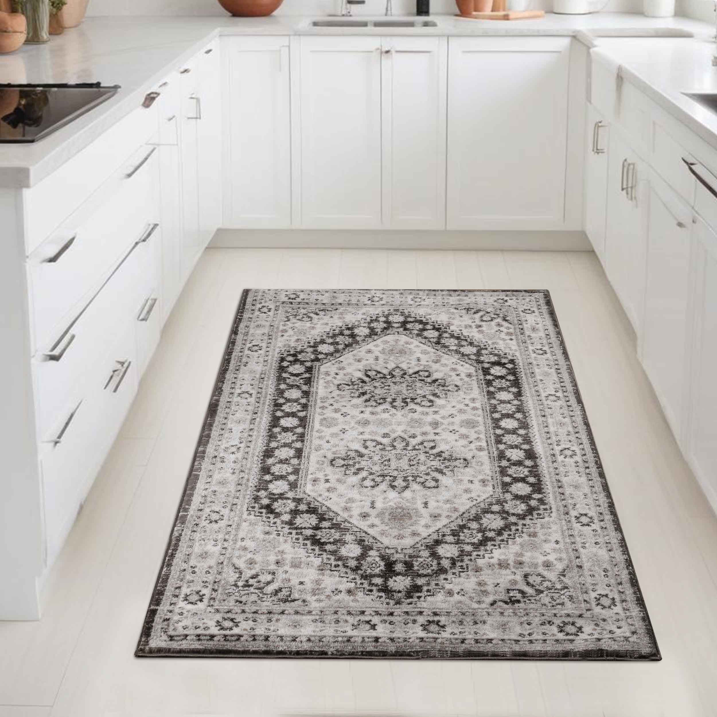 Layland Classic Medallion Traditional Indoor Area Rug or Runner - Non-Slip Living Room Carpet for Bedroom, Dining Room & Hallway Decor
