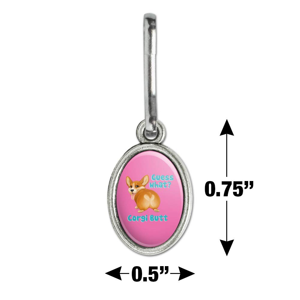 Funny Corgi Butt Oval Charm - Cute Dog Zipper Pull for Backpack, Purse & Suitcase | Novelty Fashion Accessory & Gift for Dog Lovers | Perfect for Travel, School & Everyday Use