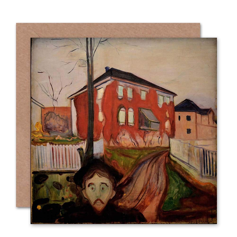 Wee Blue Coo Birthday Greeting Card - Edvard Munch Rod Villvin Inspired Art Painting - Perfect Gift for Birthdays, Anniversaries & Special Occasions