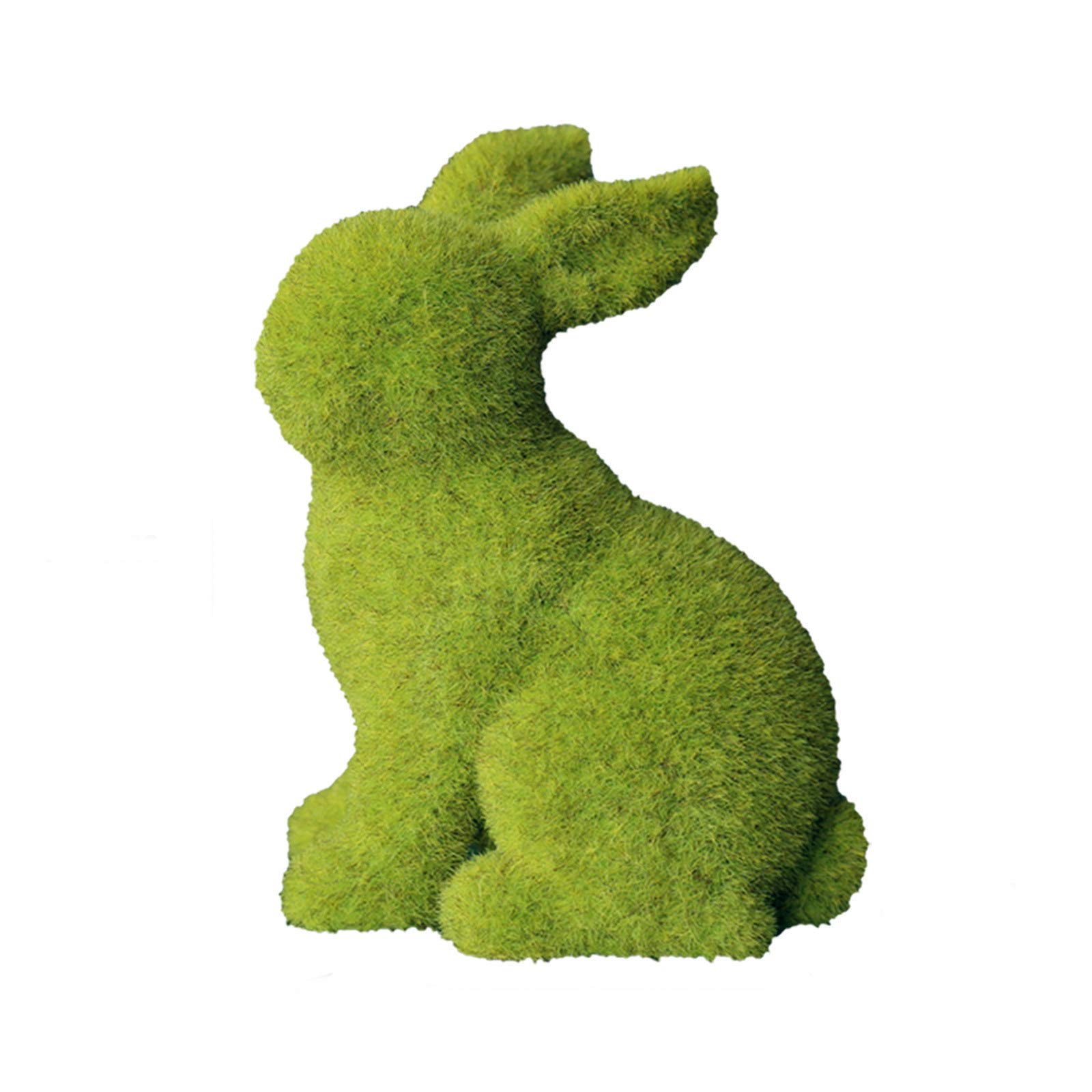 DFDGBD Christmas Tree Decorations - 2PC Flocked Bunny Resin Ornaments for Easter, Garden & Home Decor - Green Rabbit Statue for Holiday, Spring & Outdoor Scenes