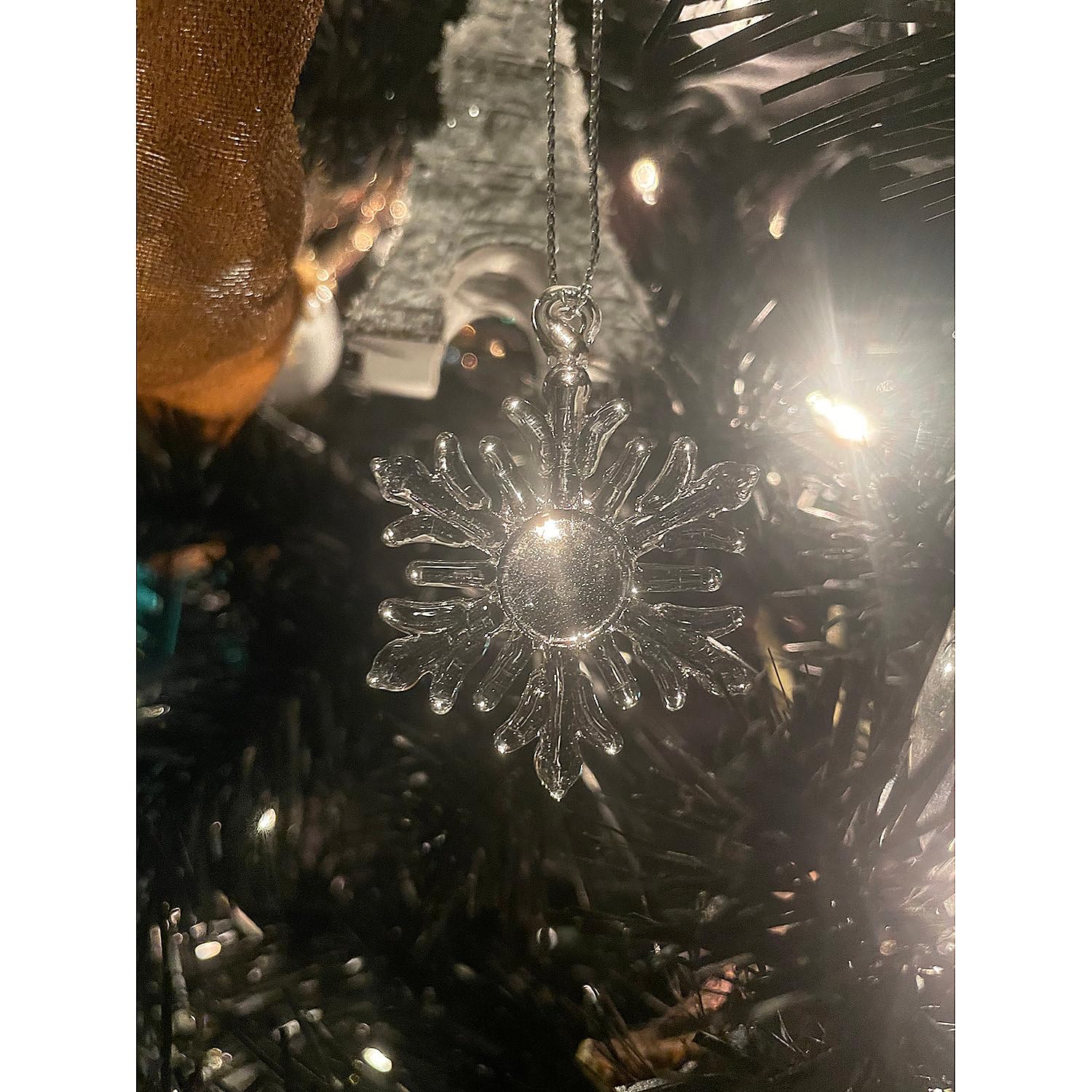 12-Piece Snowflake Glass Ornaments Set - Elegant Christmas Tree Decorations for Holiday Home Decor - Perfect for Xmas Tree, Winter Wedding & Festive Party Decor