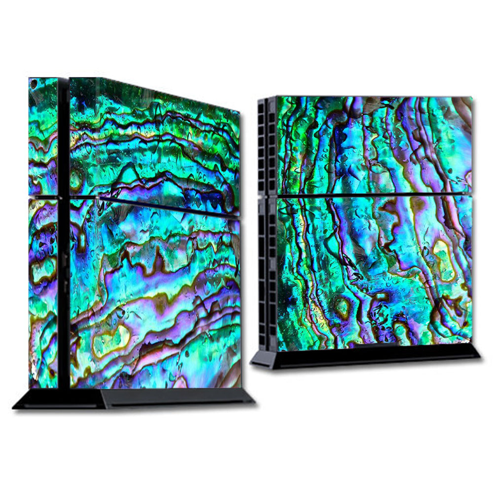 Premium Abalone Ripples Shell Design PS4 Skin - Green, Blue & Purple Ocean-Inspired Console Cover | Perfect for Gaming Setups & Coastal-Themed Decor