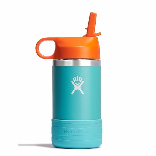 12 oz Kids Wide Mouth Water Bottle with Straw Cap - Leak Proof, BPA Free, Ideal for School, Sports & Outdoor Activities