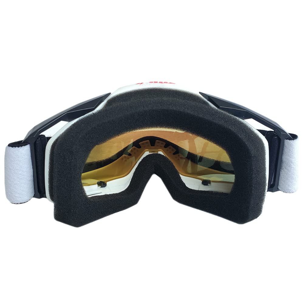 Anti-Fog Windproof Motorcycle Goggles - UV Protection Motocross & Ski Goggles for All-Terrain Riding, Bike Racing & Snow Sports | Durable Helmet-Compatible Eyewear for Cross-Country & Off-Road Adventures