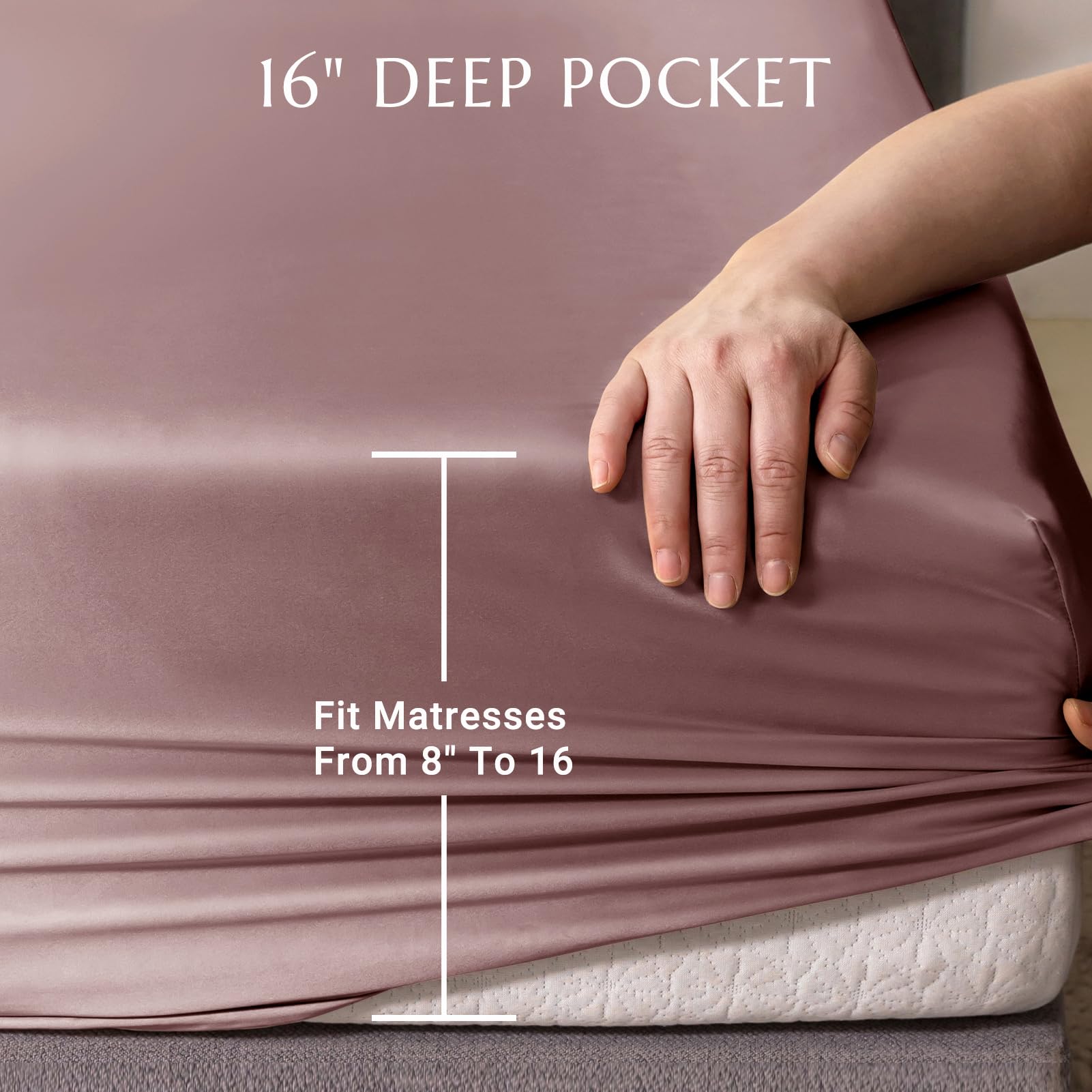 THXSILK 100% 7A+ Grade Natural Silk Fitted Bed Sheet - Deep Pocket 16