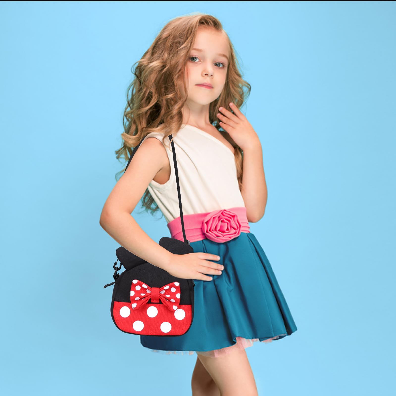 **Disney Minnie Mouse Crossbody Bag for Toddler Girls - Cute Mini Shoulder Purse with Mouse Ears - Perfect for School, Travel & Playdates**