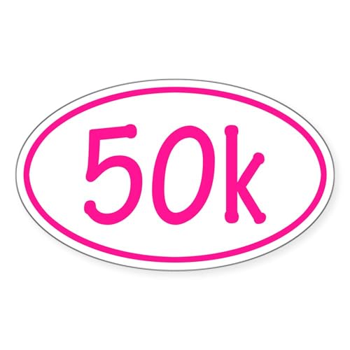 White - Pink 50K Oval Sticker