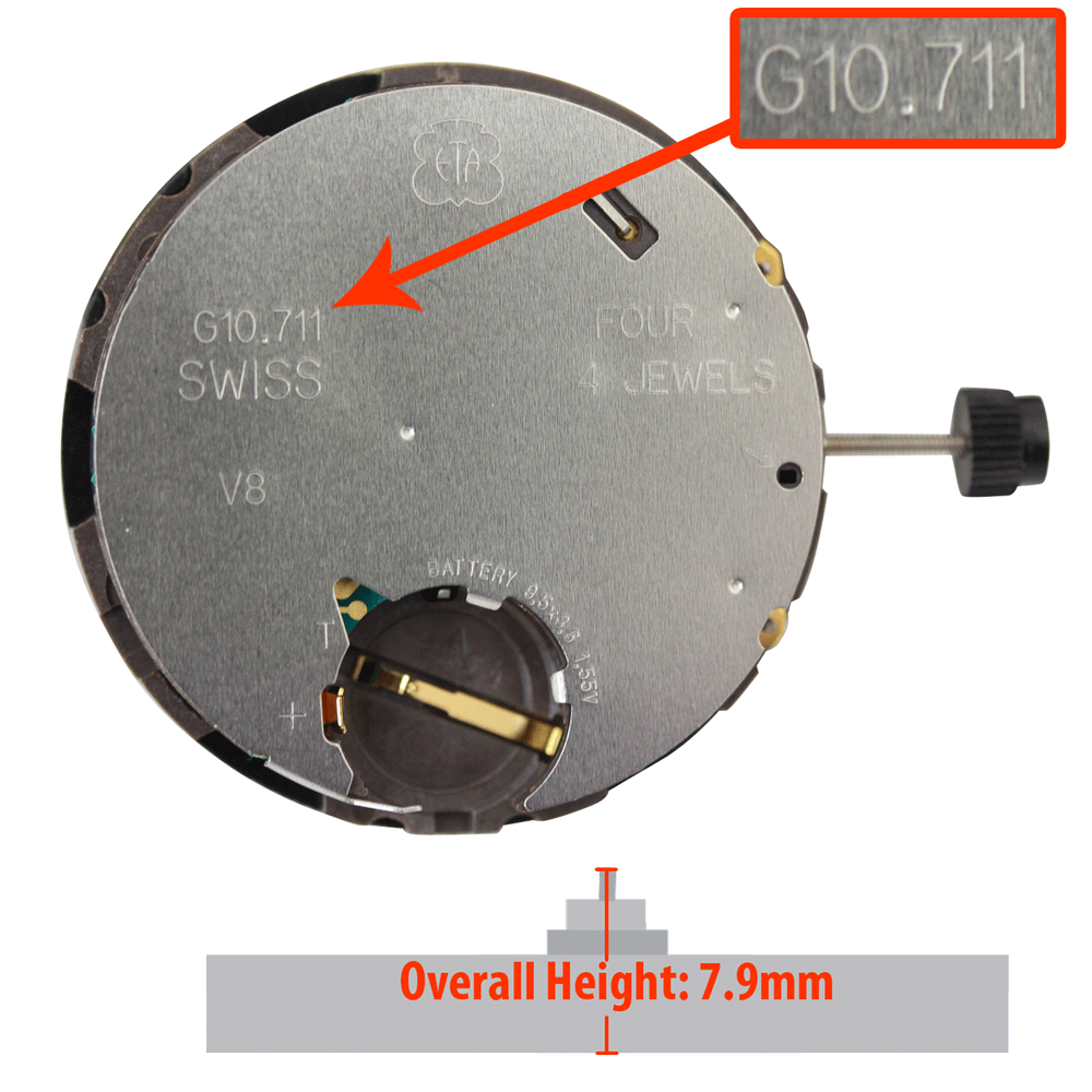 High-Precision G10.711@3.30 ETA Quartz Movement for Watches - Perfect for Watch Repair, DIY Projects & Watchmaking Enthusiasts