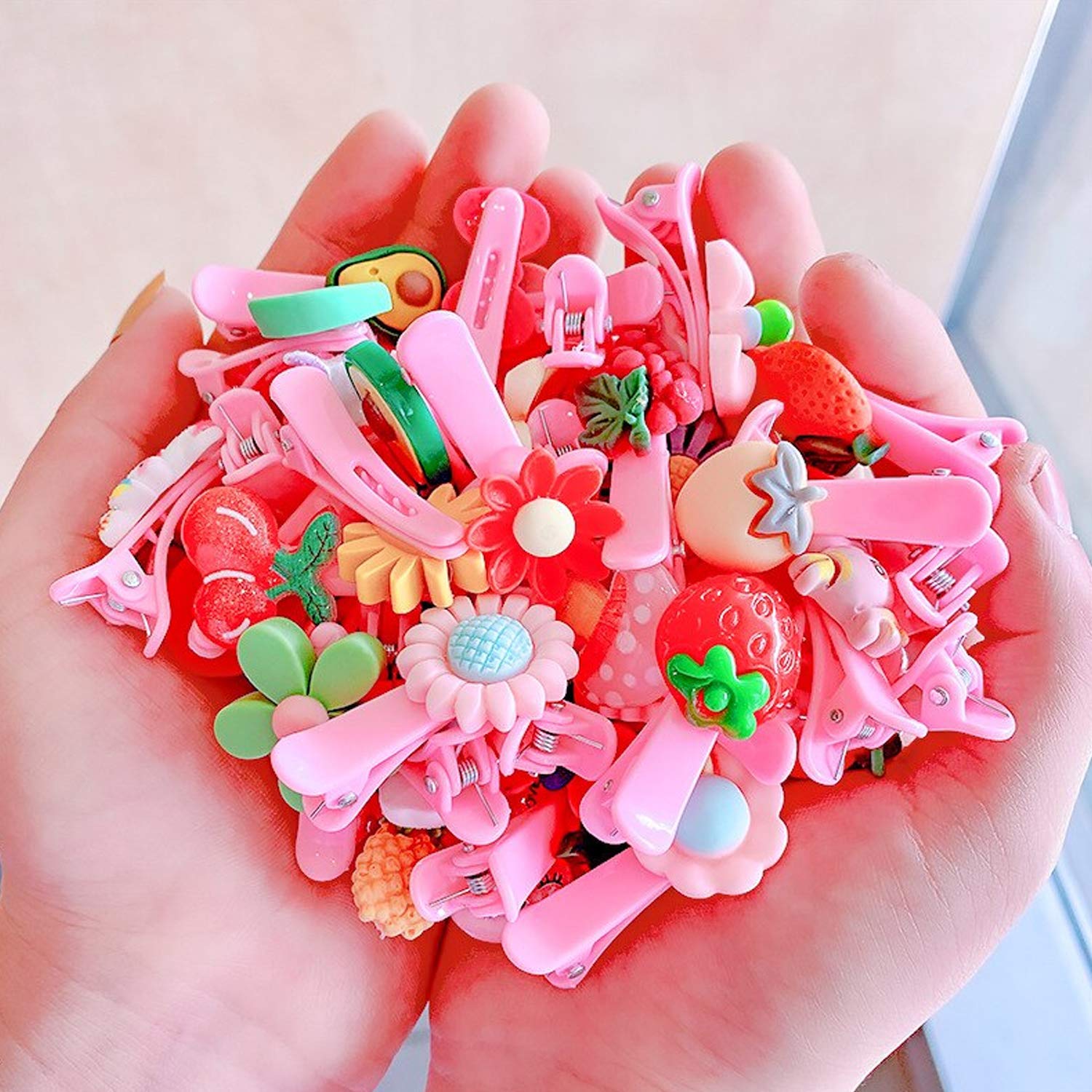 20Pcs Cute Cartoon Hair Clips for Girls, Teens & Women - Colorful Hairgrips with Fun Shapes - Perfect for School, Parties & Daily Hair Styling