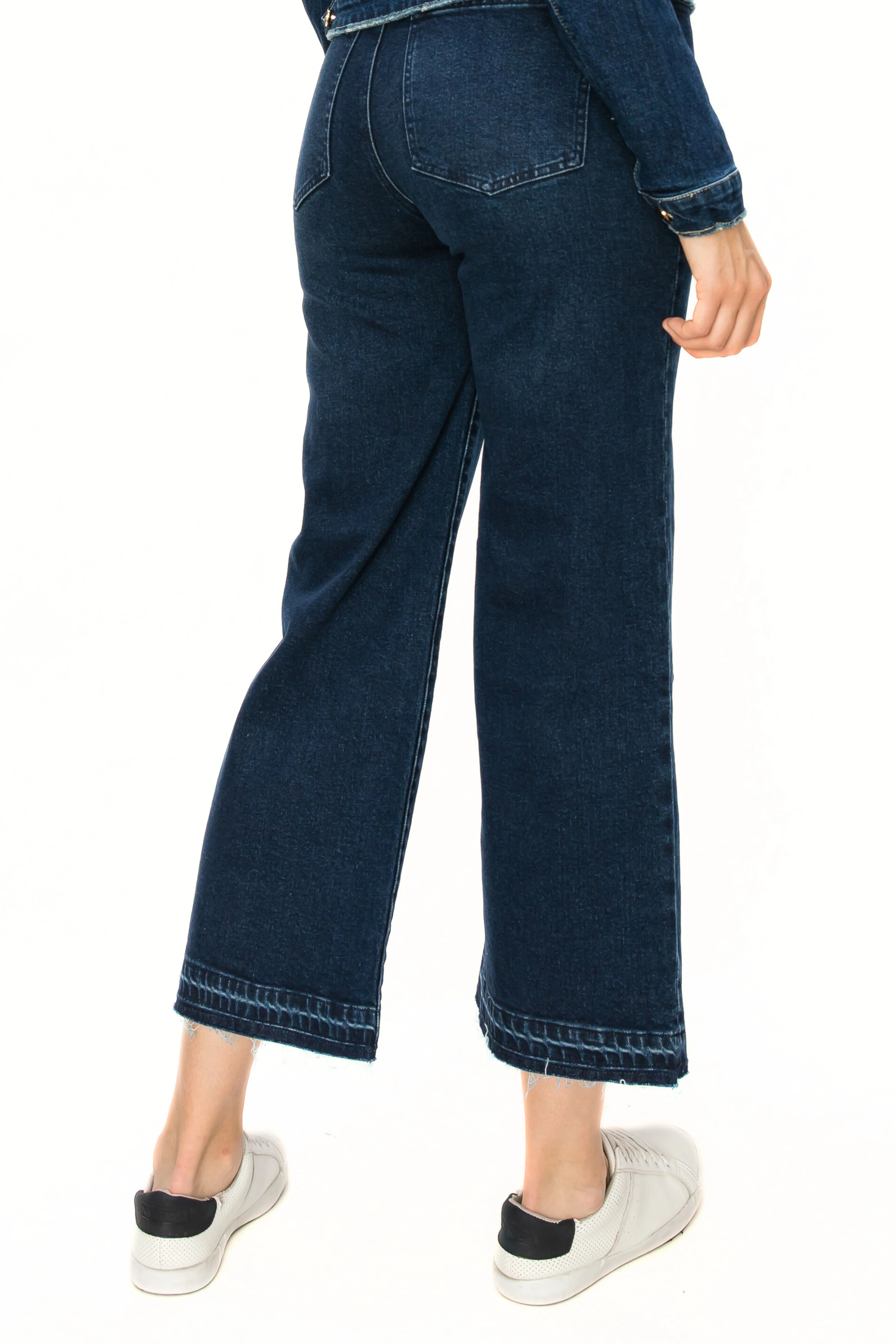 Alice High Rise Ankle Wide Leg Jeans for Women - Comfortable Stretch Denim Pants in Indigo Wash - Perfect for Casual Wear, Office Outfits & Weekend Looks