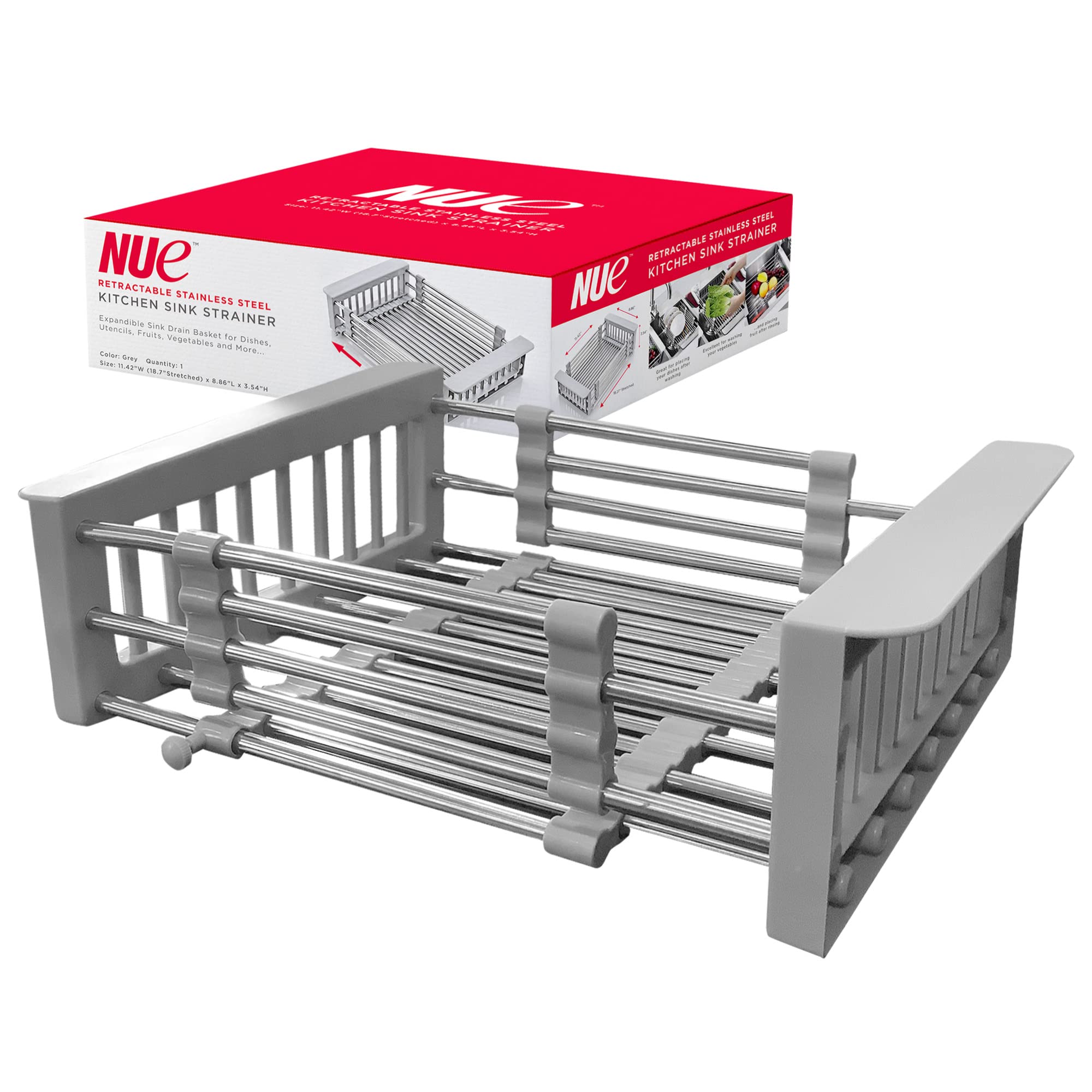 Expandable Stainless Steel Sink Drying Rack - Adjustable Dish Drainer Basket for Kitchen Countertop | Space-Saving Over Sink Organizer for Dishes, Utensils & Cookware | Perfect for Small Kitchens & RV Use