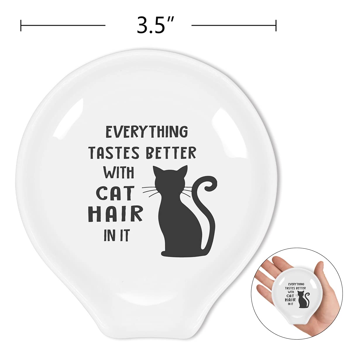 Littlefa Cat Spoon Rest - Ceramic Coffee Spoon Holder for Stovetop - Funny Cat-Themed Kitchen Accessory - Perfect for Coffee Station & Tea Bar - Ideal Gift for Cat Lovers (Use for Holding Spoons While Cooking or Serving Coffee/Tea)
