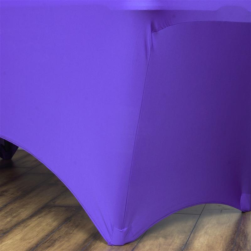 6 ft Stretch Spandex Tablecloth - 72 x 30 Inches Rectangular Fitted Table Cover for Banquet, Wedding & Party Decorations