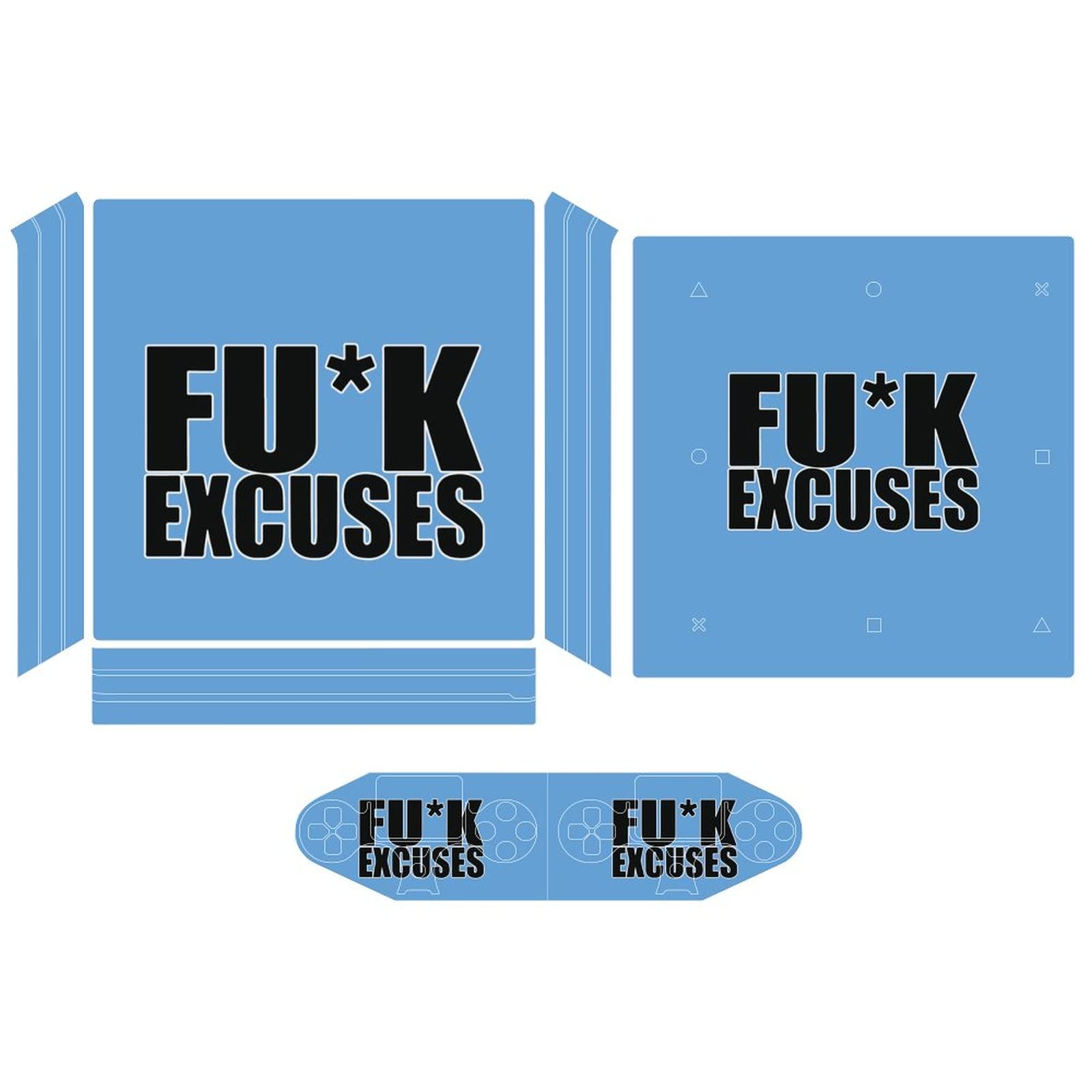 PS4 Pro & PS4 Slim Controller Skin Protector - Durable PVC Adhesive Sticker with 'No Excuses' Design - Perfect for Gaming Protection & Customization