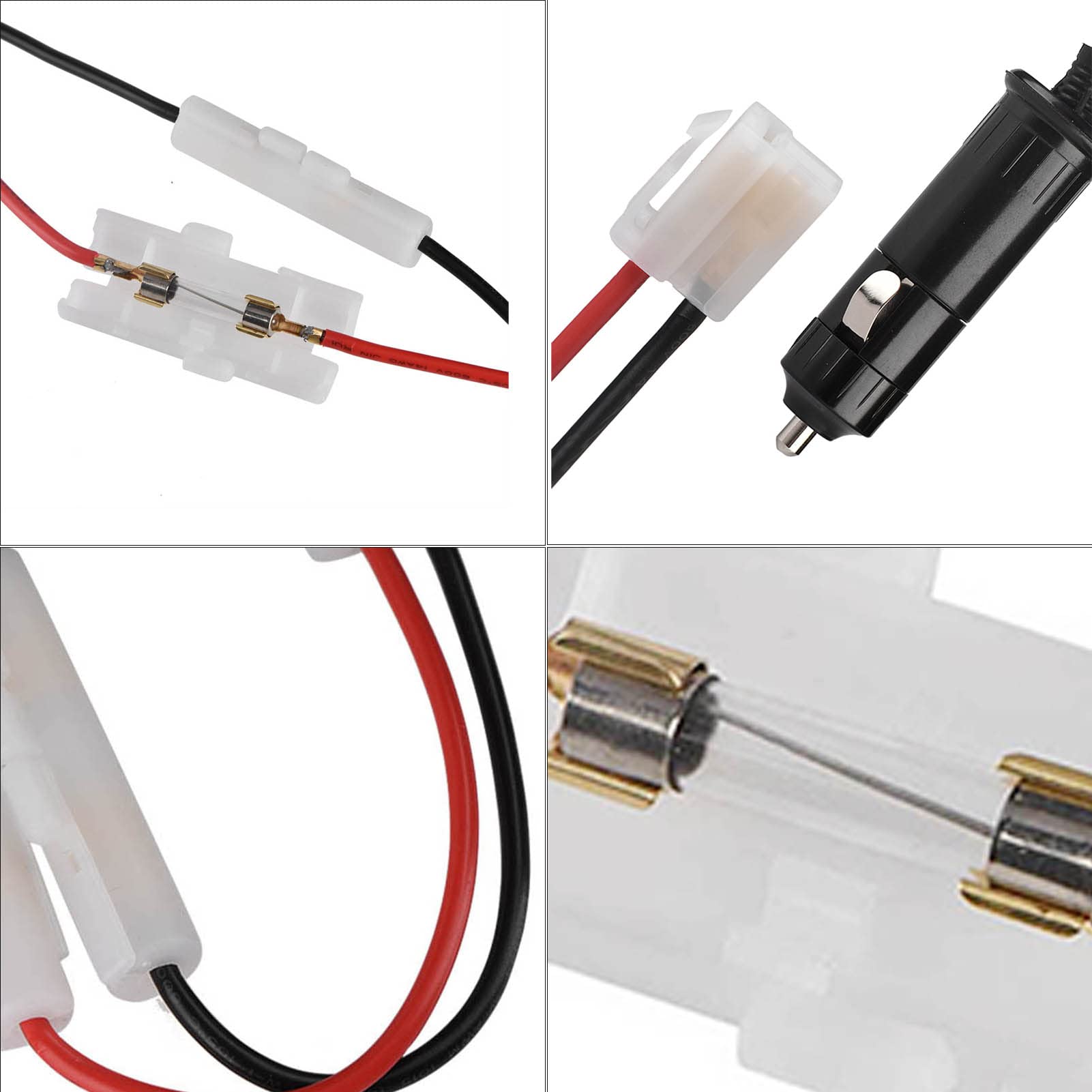 Universal Car Mobile Radio with Power Cable & Cigarette Lighter Adapter - T-Shaped Double Fuse Automotive Power Cord Kit for Vehicle Stereo Installation - Perfect for Truck, SUV and Car Audio Upgrades