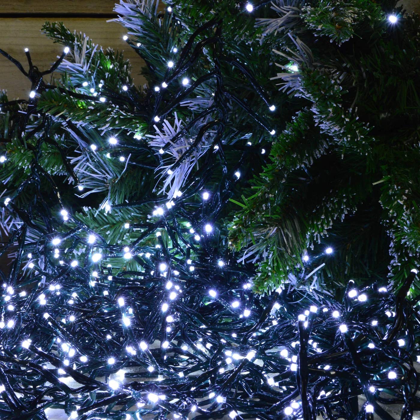 Upgrade 2 Pack 180FT 500LED Solar String Lights Outdoor - IP65 Waterproof with 8 Lighting Modes | Cool White Solar Twinkle Lights for Garden, Tree, Party & Christmas Decorations | Perfect for Patio, Backyard, Wedding and Holiday Lighting