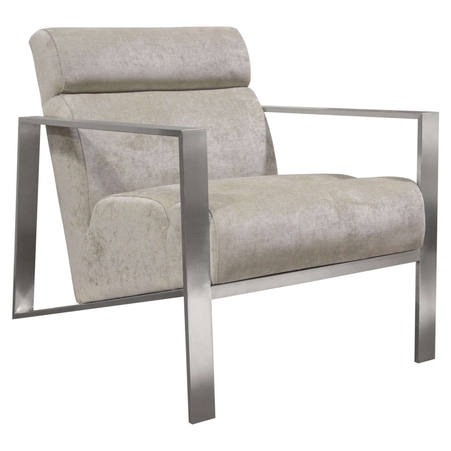 Luxury Diamond Sofa La Brea Accent Chair - Champagne Finish for Living Room, Bedroom & Office Decor | Modern Mid-Century Style Armchair with Tufted Back