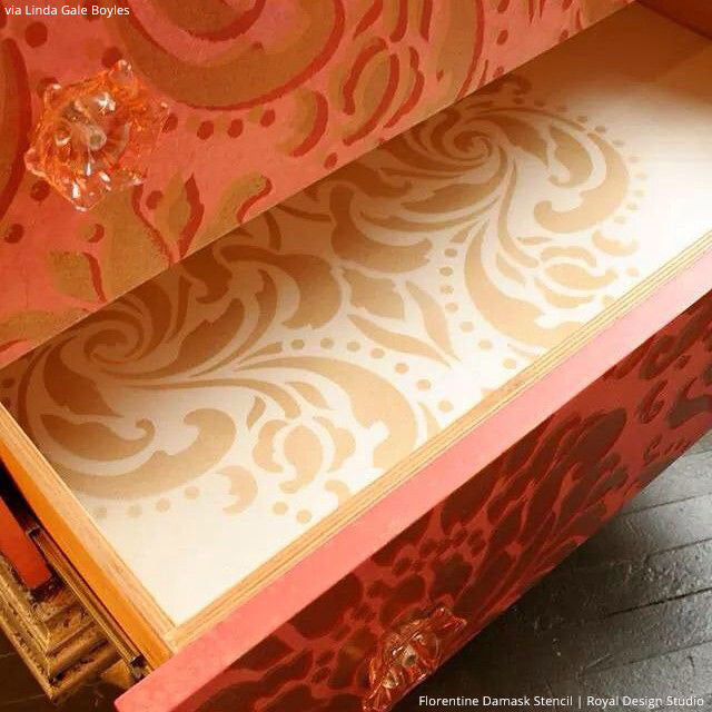 Florentine Damask Wall Stencil - Reusable DIY Painting Template for Home Decor, Accent Walls, and Furniture Upcycling | Perfect for Bedrooms, Living Rooms, and Wedding Backdrops