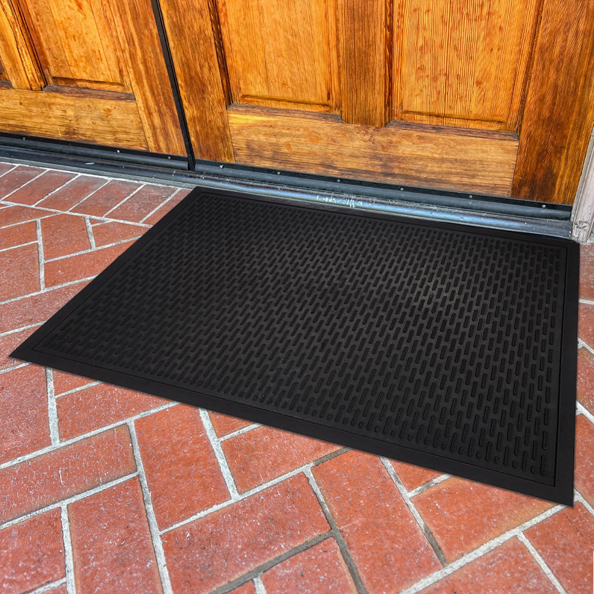 Envelor Heavy-Duty Maze Shoe Scraper Mat - 36x60 Inch Non-Slip Rubber Doormat for Indoor/Outdoor Use - Durable Floor Mat for Home Entrance, Garage & Commercial Spaces - Perfect for Mud, Snow & Dirt Removal