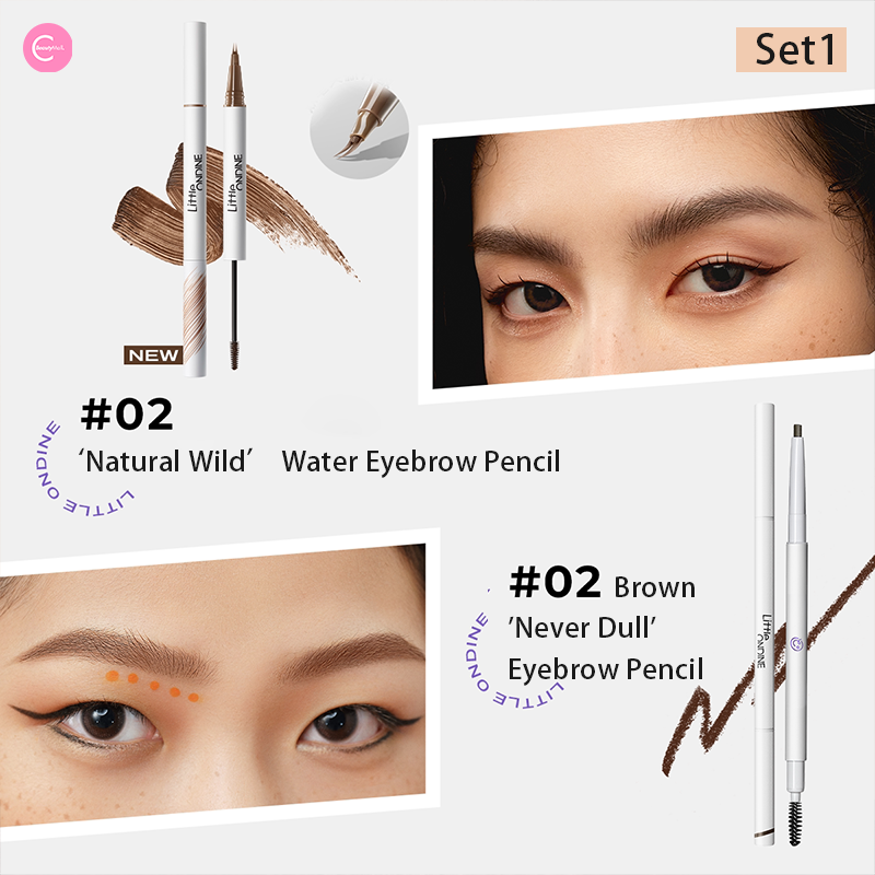 Little Ondine WildBrow Dual End Precision Defining Brow Pen - Waterproof Eyebrow Pencil for Natural Looking Brows - Perfect for Everyday Makeup and Professional Use