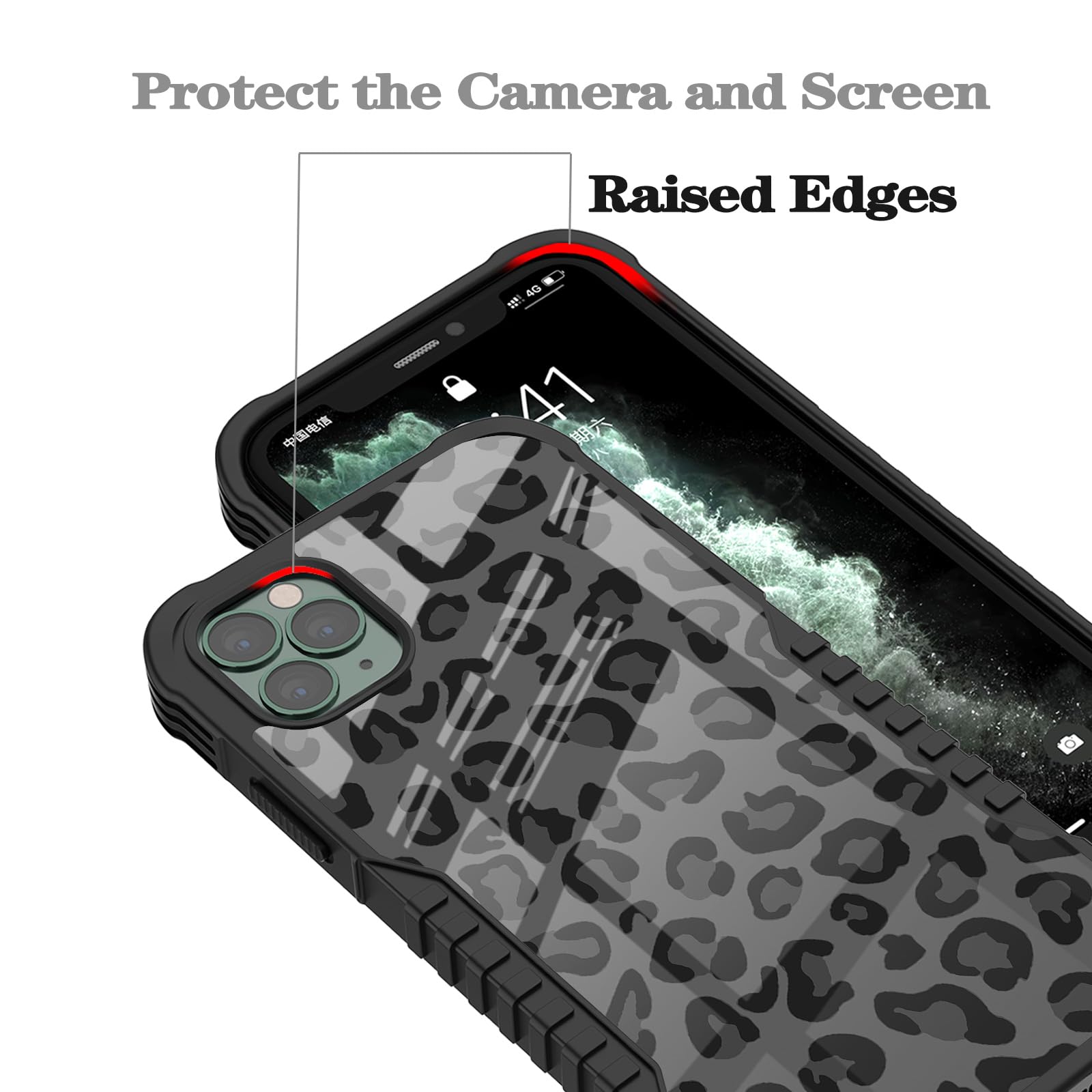 **Shockproof iPhone 15 Pro Max Case - Black Leopard Design for Women & Girls | Military-Grade Protection, Anti-Scratch Acrylic Back Cover | Perfect for Daily Use, Travel & Outdoor Activities**