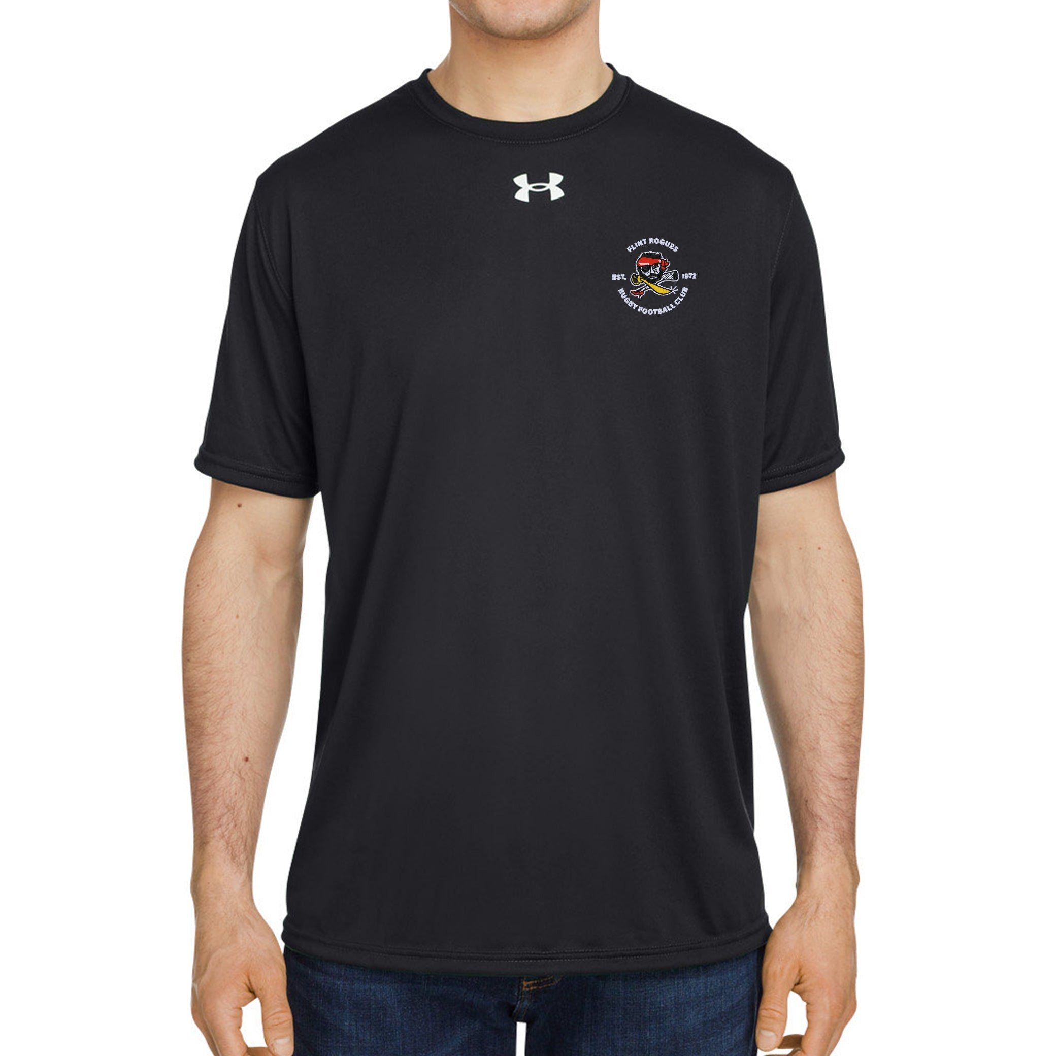 Flint Rogues RFC UA Team Tech T-Shirt - High-Performance Athletic Shirt for Rugby & Training - Comfortable & Durable for Sports & Casual Wear