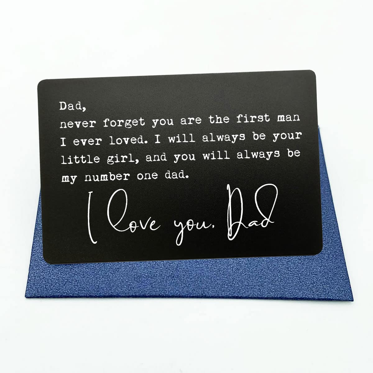 Personalized Laser Engraved Wallet Card for Dad - Birthday Gift, Father's Day Present from Daughter with Love Message - Black Wallet Insert Card | Perfect for Special Occasions & Daily Reminders