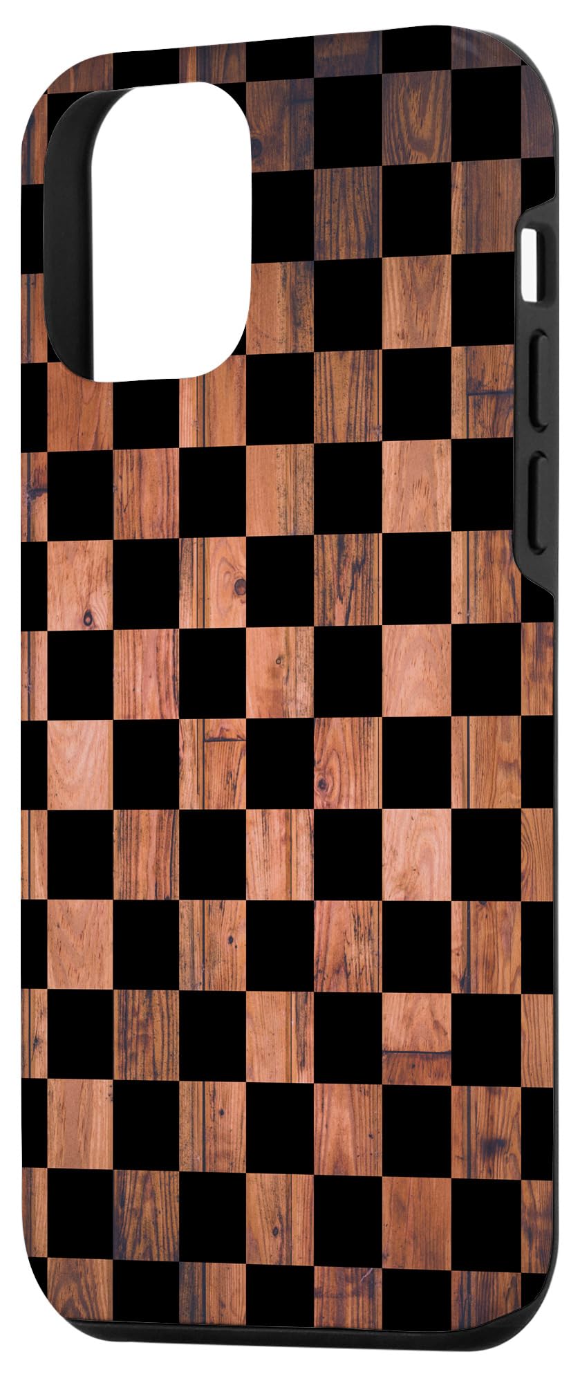 iPhone 12 Mini Checkered Phone Case - Brown & Black Plaid Design | Slim Protective Cover for Everyday Use & Travel