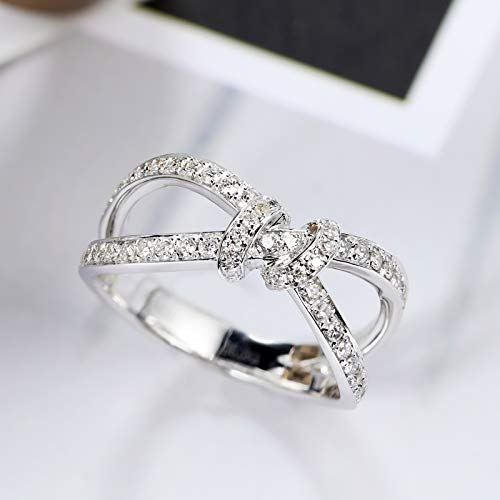 18K Solid Gold Criss Cross Diamond Ring - Infinity Knot & Lover's Knot Engagement Ring in 3 Colors (All Sizes) | Perfect for Weddings, Anniversaries & Romantic Gifts | Wholesale Available