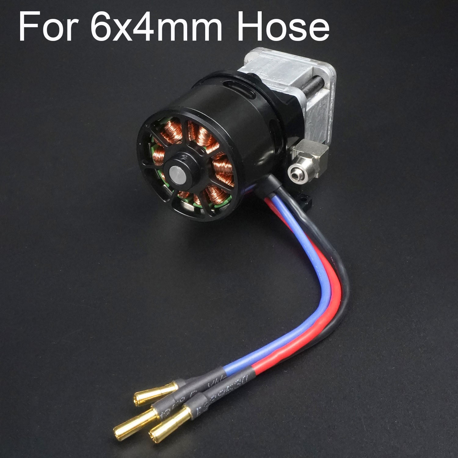 High-Power Metal Hydraulic Pump with Brushless Motor & Pressure Gauge 5048 4020 for 1/12 1/14 Scale RC Construction Vehicles - 6x4MM 8x6MM - Perfect for Crawler Trucks, Excavators and Heavy Duty RC Models