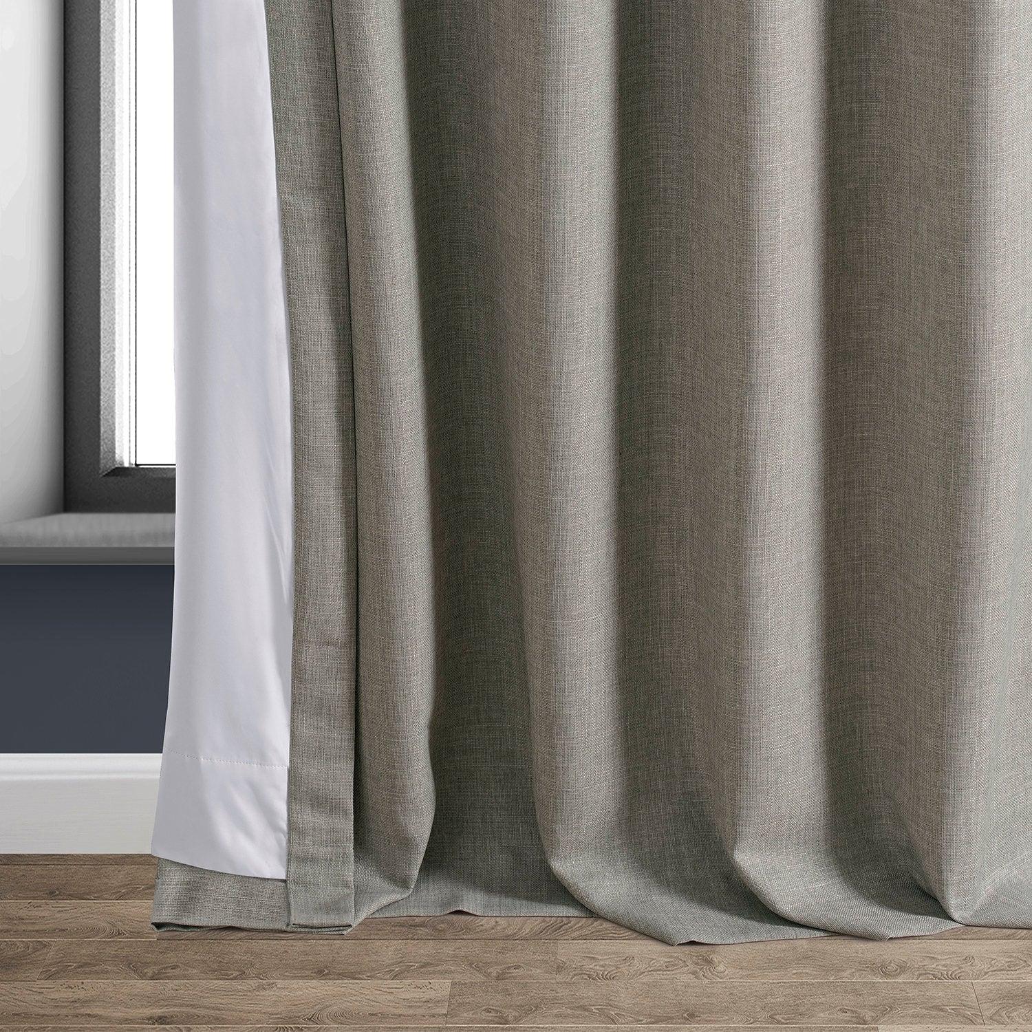 Blackout Curtains for Bedroom - Destination Slate Faux Linen Hotel Style Window Drapes - Perfect for Home, Office & Nursery (54x84 Inches)