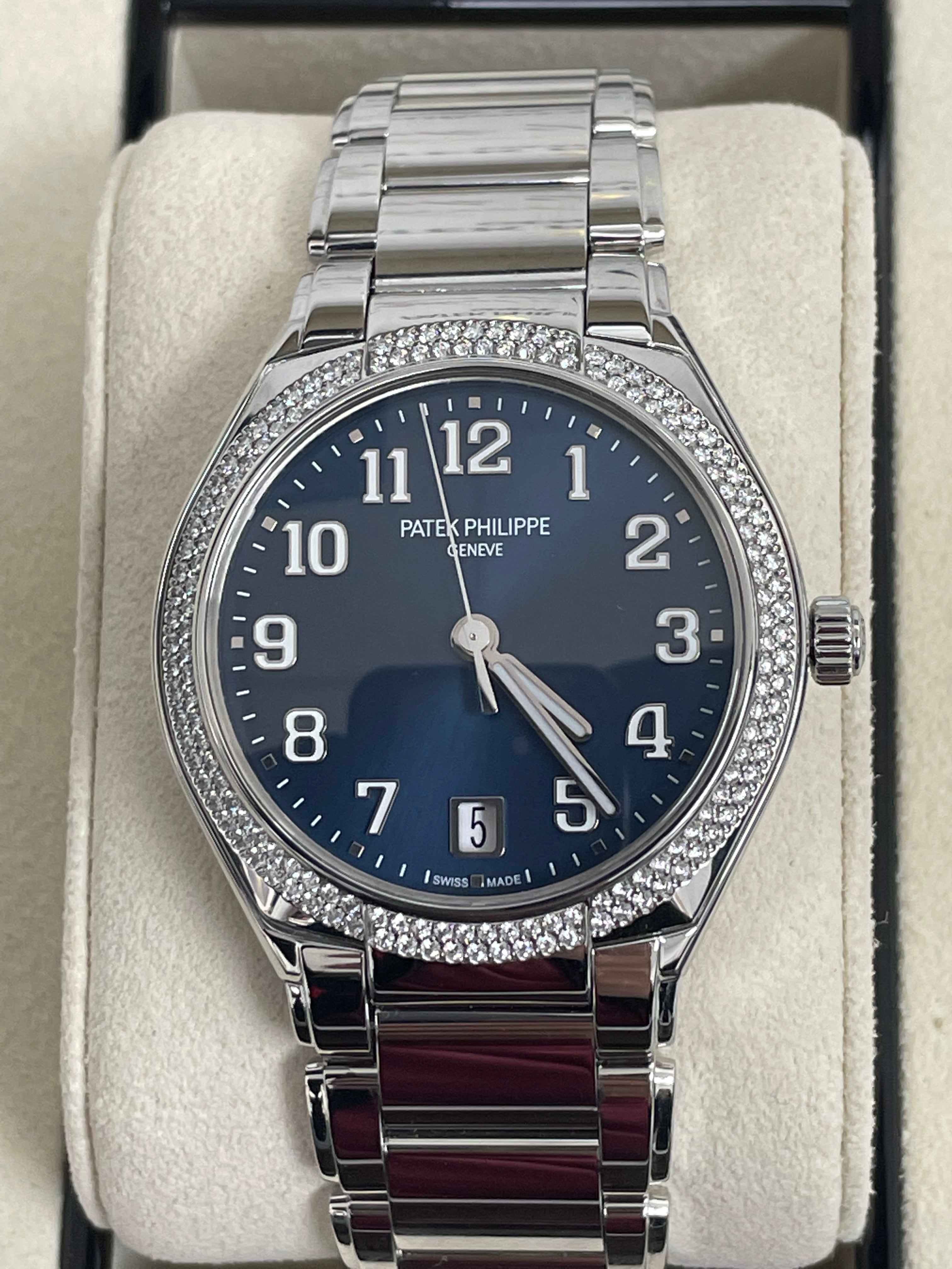 Patek Philippe Twenty~4 Automatic Round Watch - Blue Dial, 36mm Ladies Luxury Watch (Ref #7300/1200A-001) | Perfect for Business Meetings, Formal Events & Everyday Elegance