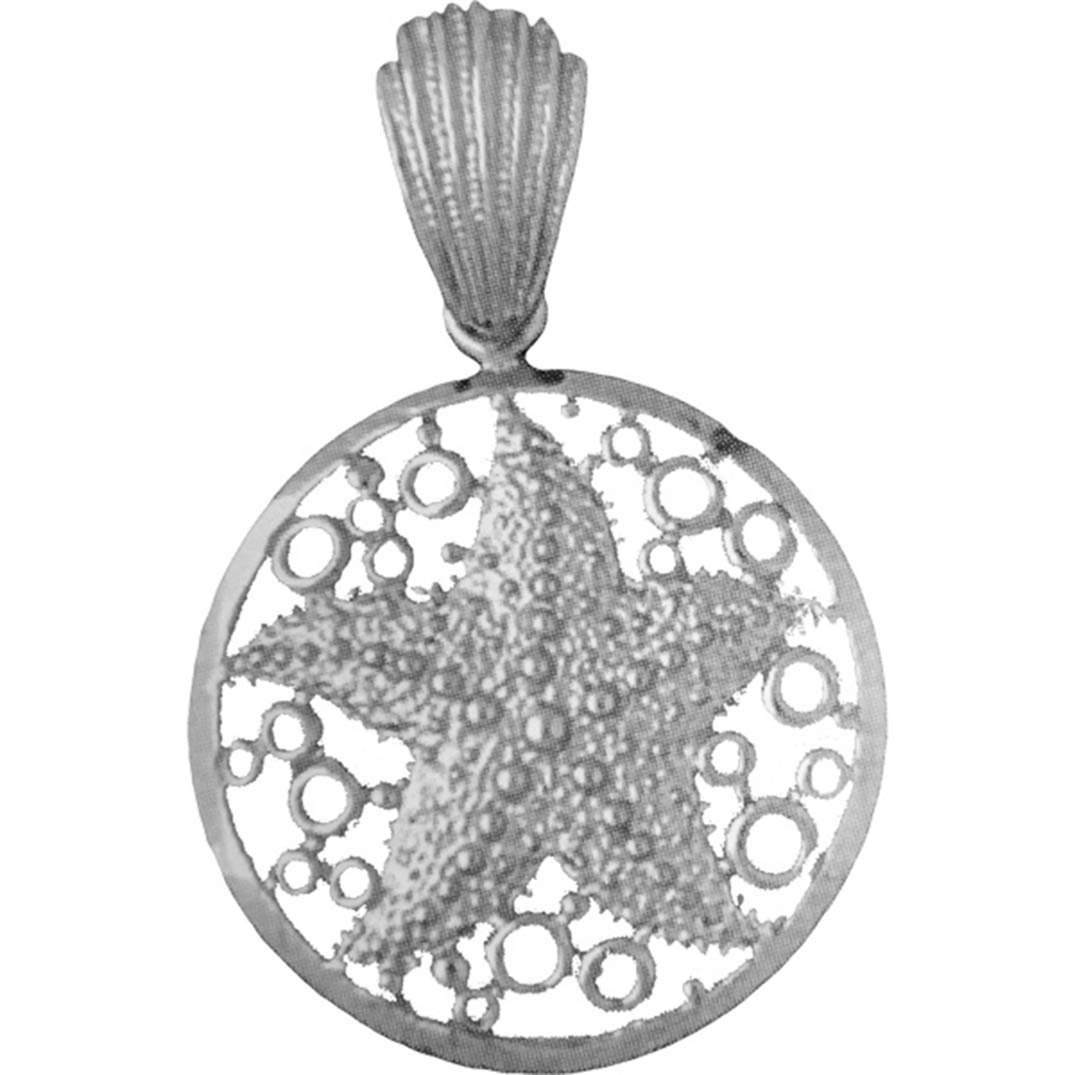 Silver Starfish Necklace - Rhodium Plated 925 Sterling Silver Pendant with 18 Inch Chain | Elegant Beach Jewelry for Women, Perfect Gift for Summer Vacations & Ocean-Themed Parties