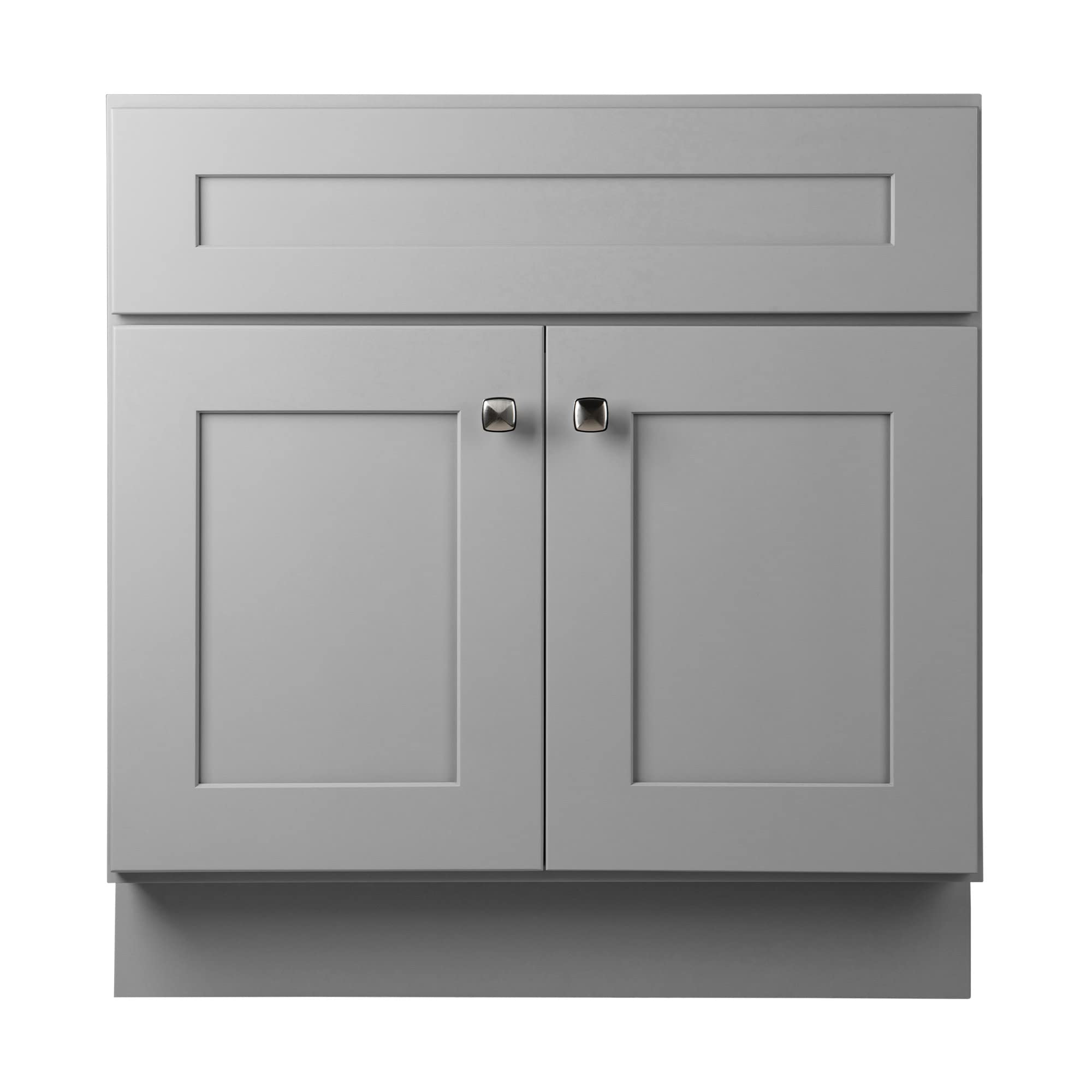 Design House Brookings 30-Inch Solid Wood Bathroom Vanity with Single Sink - Ready to Assemble in Sherwin Williams® Gray (587089) - Perfect for Modern Bathrooms, Small Spaces & Home Renovations