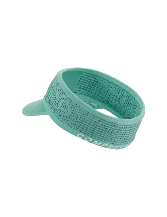 Compressport Unisex Spiderweb Headband - Breathable & Adjustable for Running, Cycling & Workouts - Eggshell Blue/White - On/Off Design for Sports & Fitness Activities