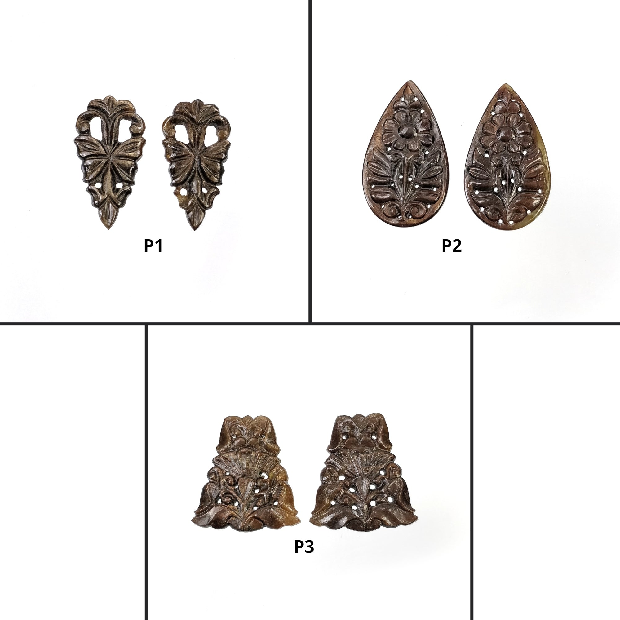 Natural Untreated Golden Brown Chocolate Sapphire Gemstone - Hand Carved Pear Shape Uneven Pair for Jewelry Making & Unique Gift Ideas