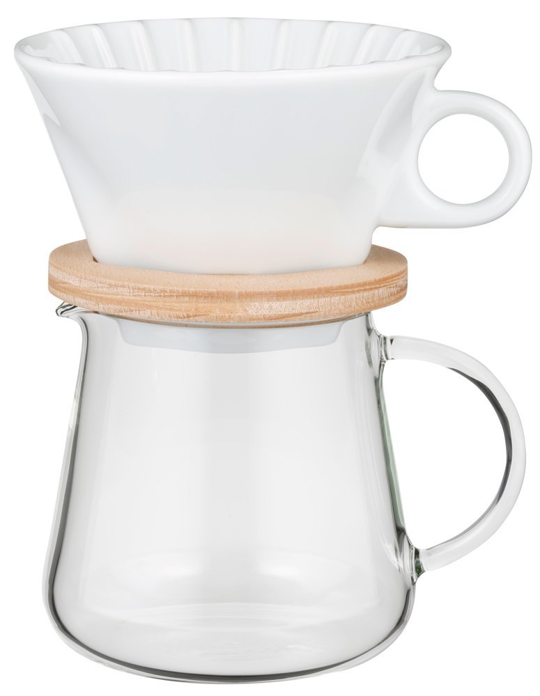 **Iwaki SNOWTOP Heat Resistant Glass Coffee Pot & Dripper Set – 13.5 fl oz (400 ml) – Perfect for Pour Over, Cold Brew & Iced Coffee – K9964-M**