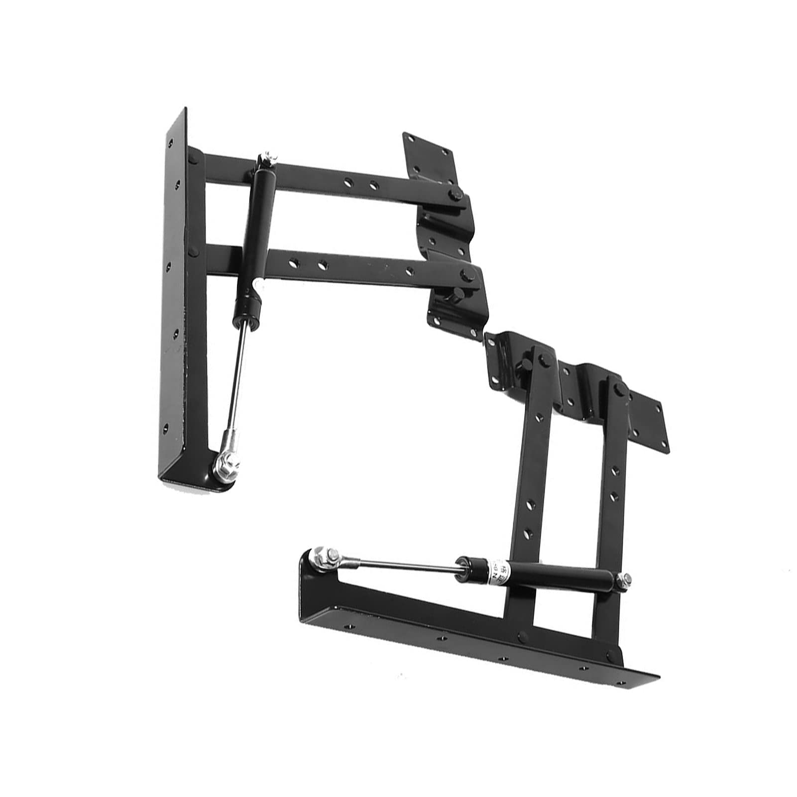 1 Pair Gas Hydraulic Folding Table Mechanism - Adjustable Lift Top Coffee Table Hardware, Standing Desk Frame Hinge Bracket for Home Office & Living Room Furniture