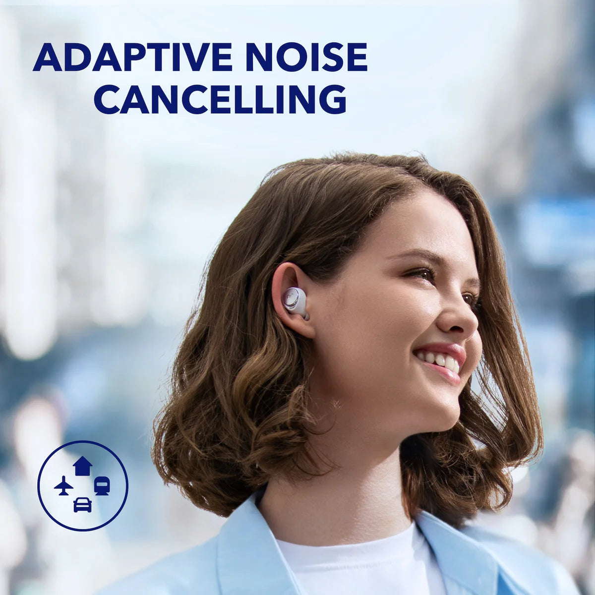 Space A40 Wireless Earbuds with Active Noise Cancelling, 50H Playtime, Bluetooth 5.3 - Perfect for Travel, Workouts & Daily Commute