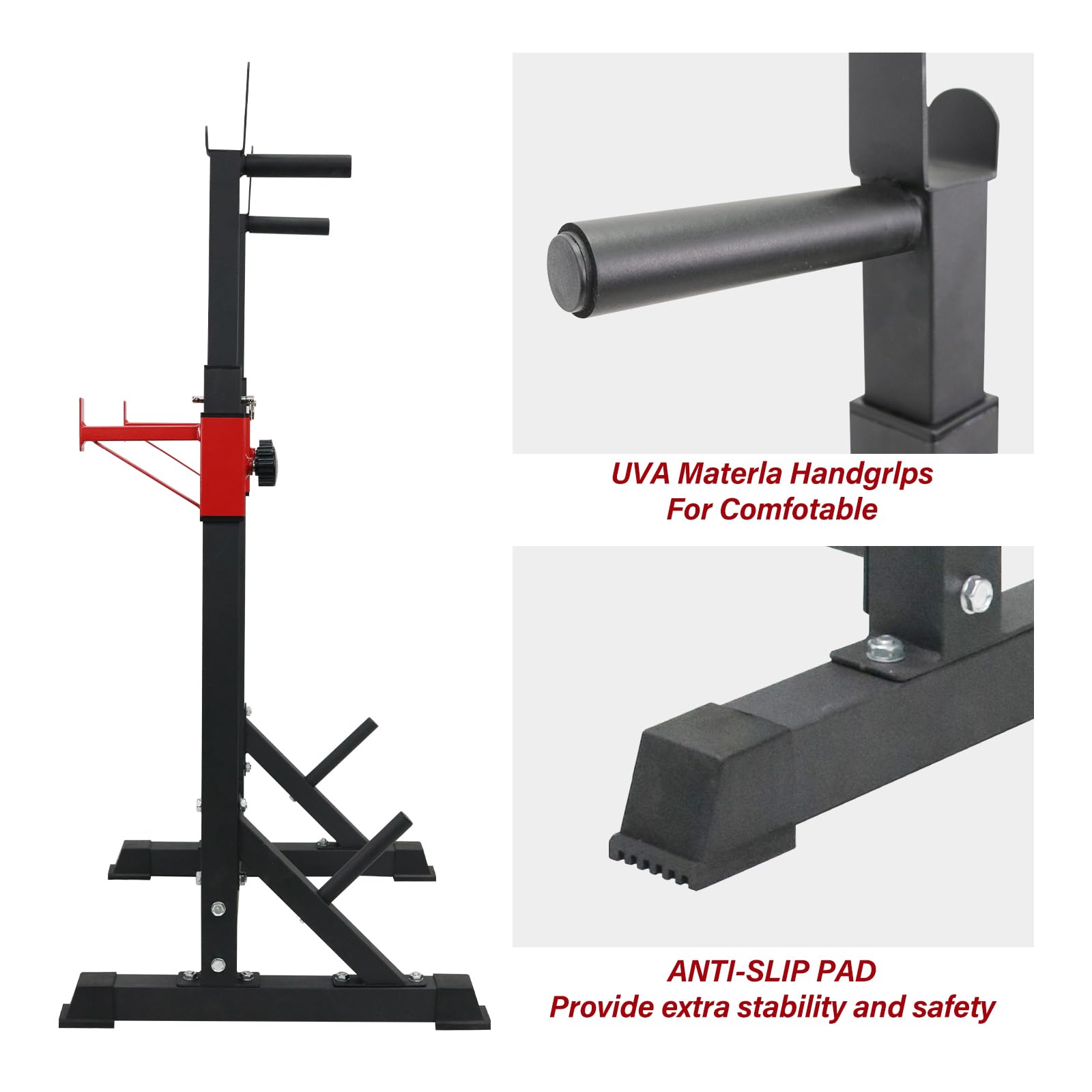 PLKO Adjustable Squat Rack & Barbell Stand - 550lbs Capacity, Multi-Function Home Gym Equipment for Strength Training | Perfect for Squats, Bench Press & Weightlifting Exercises