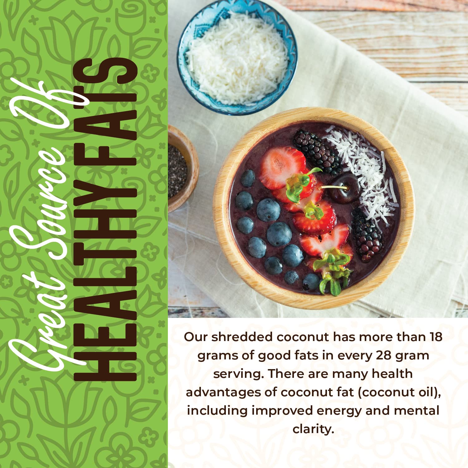 Herbaila Unsweetened Shredded Coconut Flakes - 1 lb (16 oz) | All Natural, Non-GMO, Dried Coconut Shavings for Baking, Cooking & Smoothies | Premium Quality Coconut Flakes for Desserts, Granola & Healthy Snacks