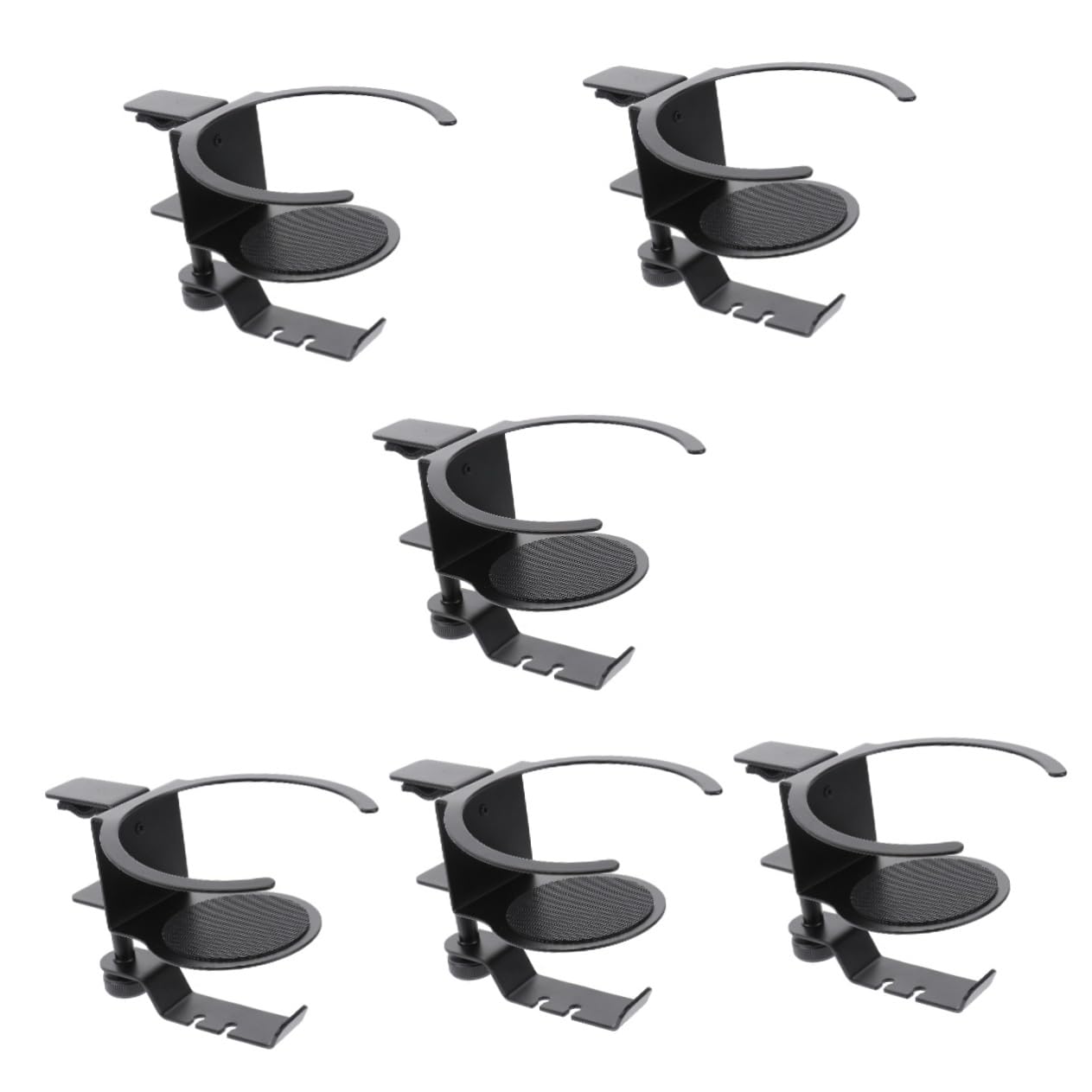 6-Pack Multi-Functional Aluminum Hanger with Cup Holder - Adjustable Alloy Drink Stand for Desk, Office, Party & Outdoor Use