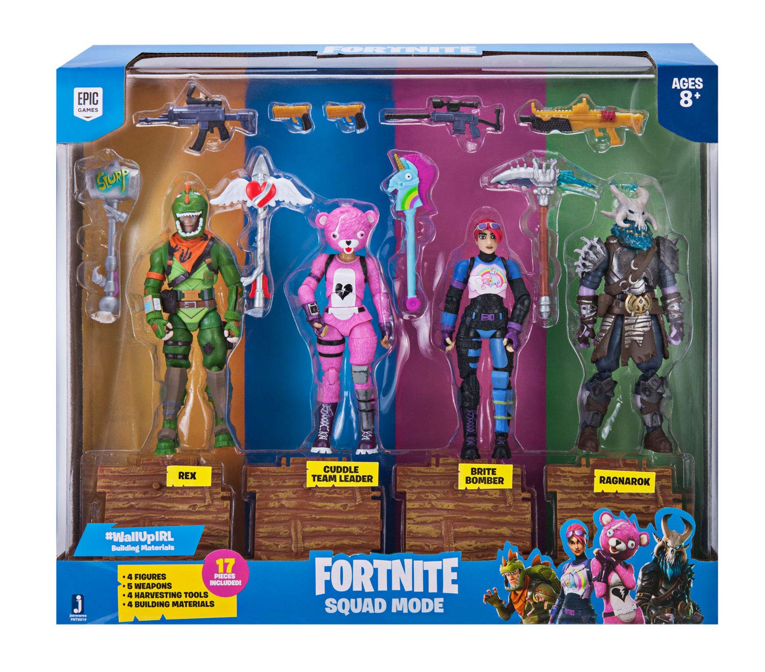 FORTNITE Squad Mode 4-Piece Action Figure Set - Battle Royale Collectible Toys for Gamers & Fans | Perfect for Display, Gaming Decor & Gift Giving