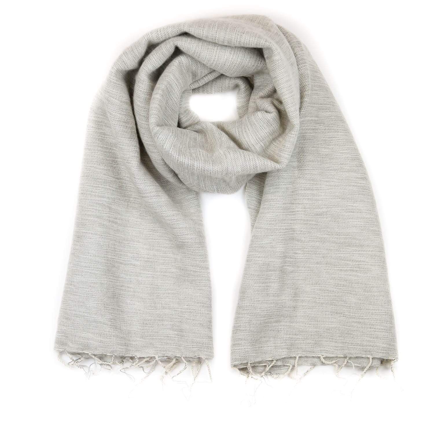 Premium Himalayan Wool Shawl - Natural Color, Soft & Warm Winter Wrap - Perfect for Cold Weather, Travel & Gift Giving
