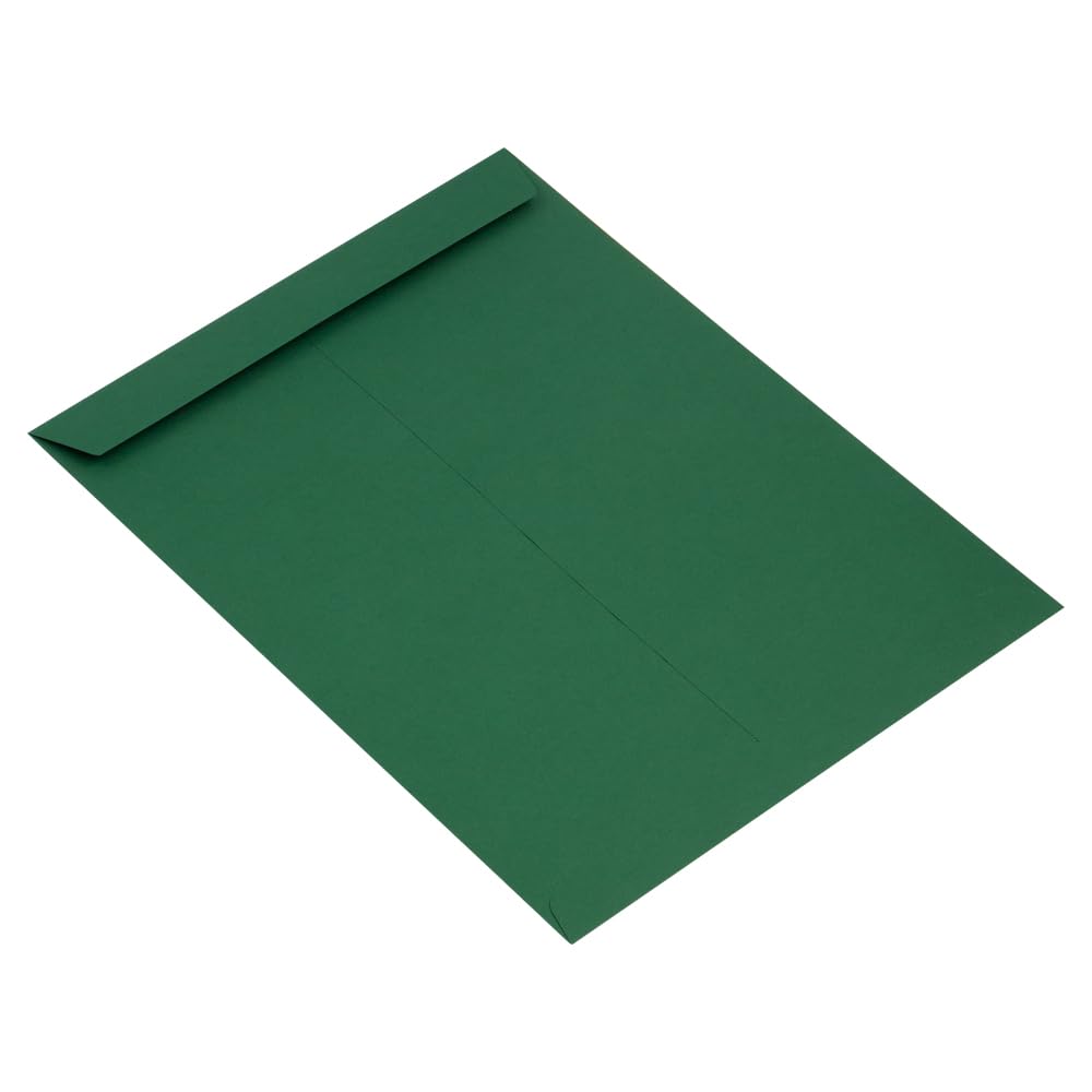 JAM PAPER 10 x 13 Inch Open End Catalog Premium Envelopes - Dark Green - Bulk 250/Box - Perfect for Business Mailings, Invoices, and Marketing Materials
