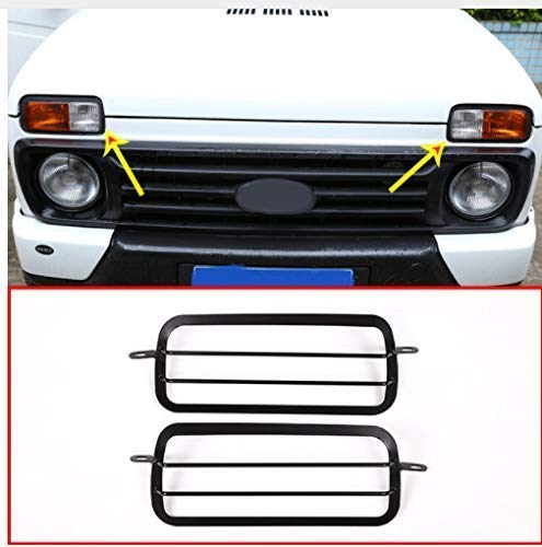 Premium Aluminum Alloy Car Front Fog Lamp Protector Frame Trim (2PCS) - Durable Accessories for LADA NIVA - Perfect for Off-Road Protection & Custom Styling
