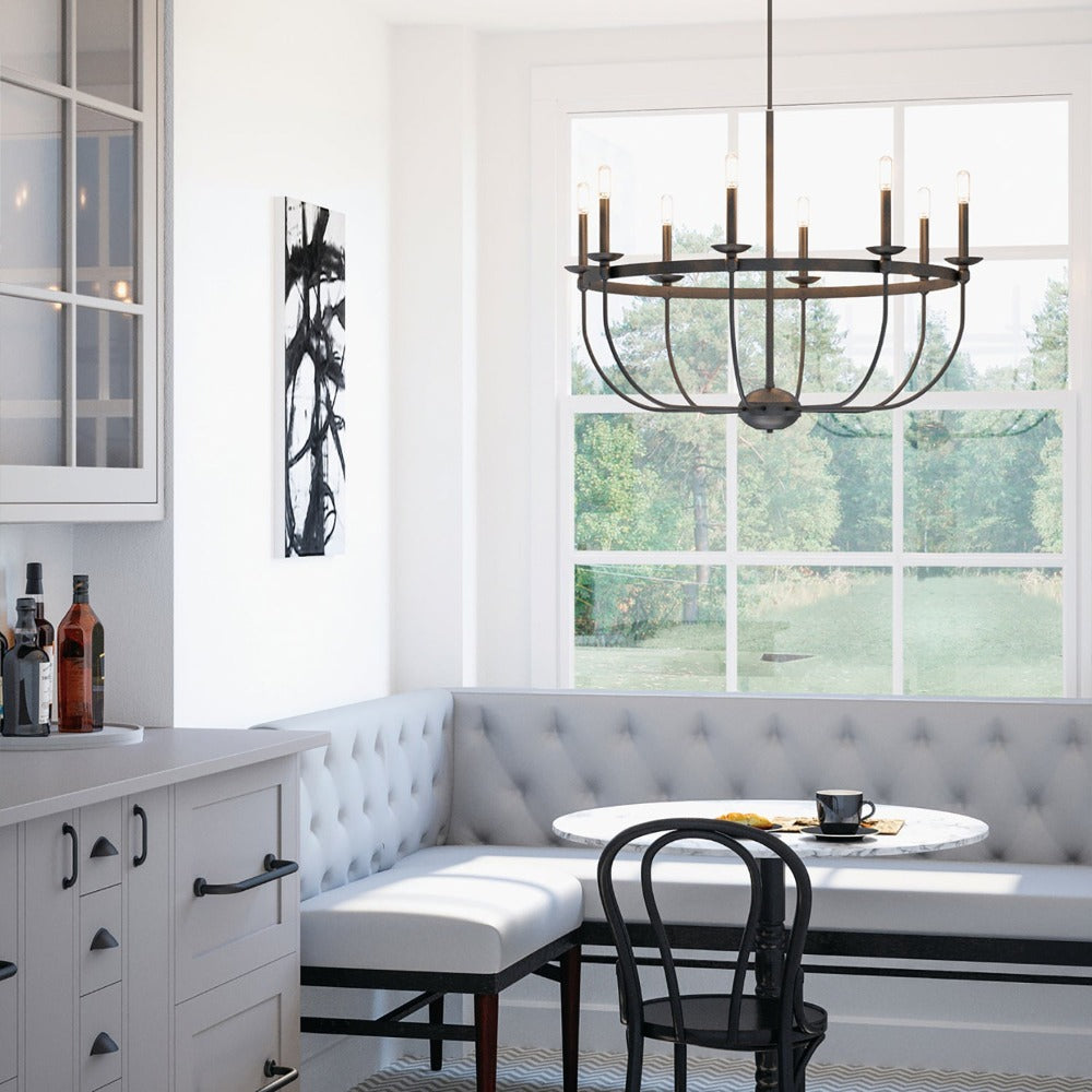 Emery 8-Light Modern Crystal Chandelier for Dining Room - Elegant Ceiling Light Fixture with Clear Glass Shades, Perfect for Home, Restaurant, and Wedding Decor