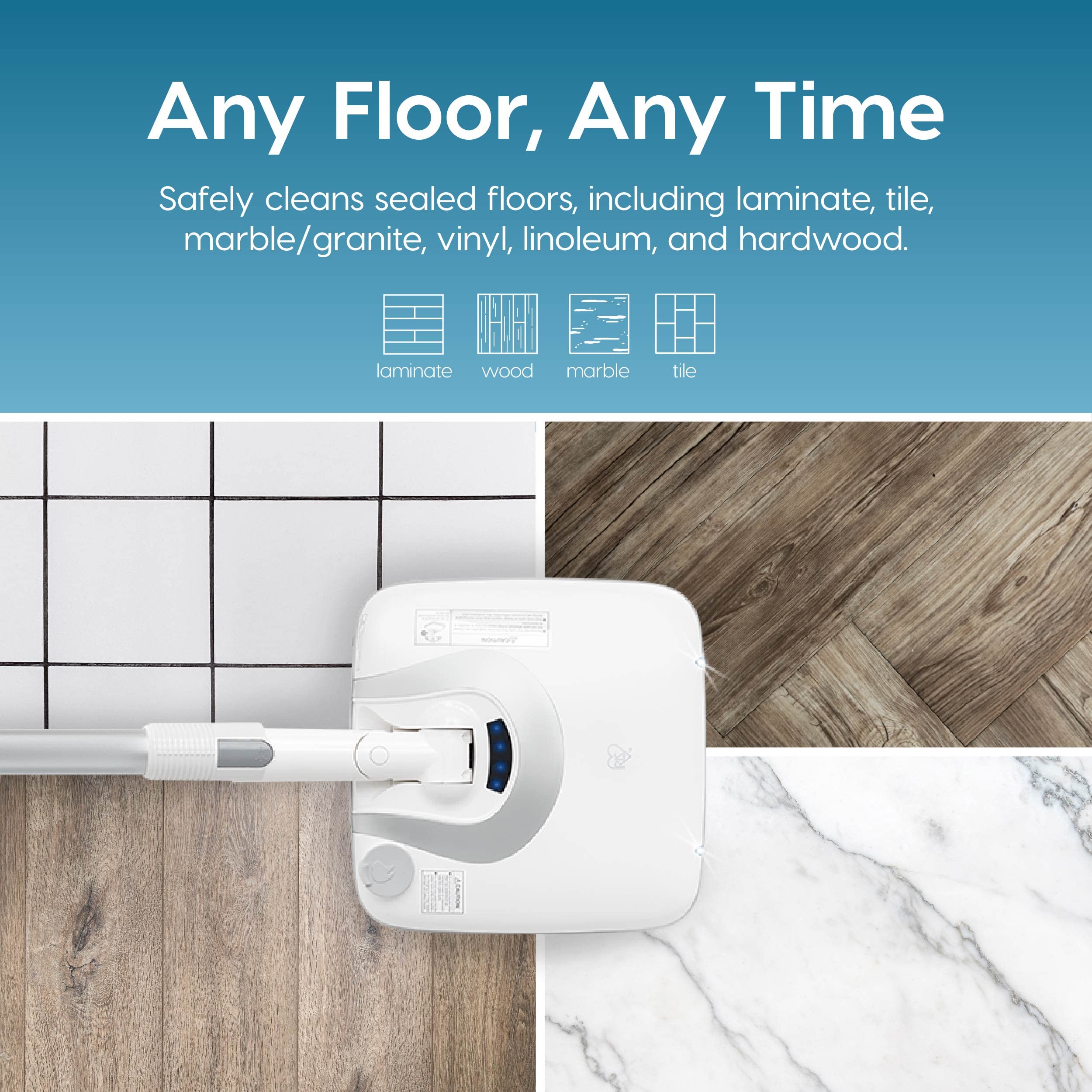IRIS USA Cordless Electric Vibrating Mop with Water Spray - Rechargeable Multi-Surface Floor Cleaner with 4 Washable Pads - Perfect for Hardwood, Tile & Laminate Floors