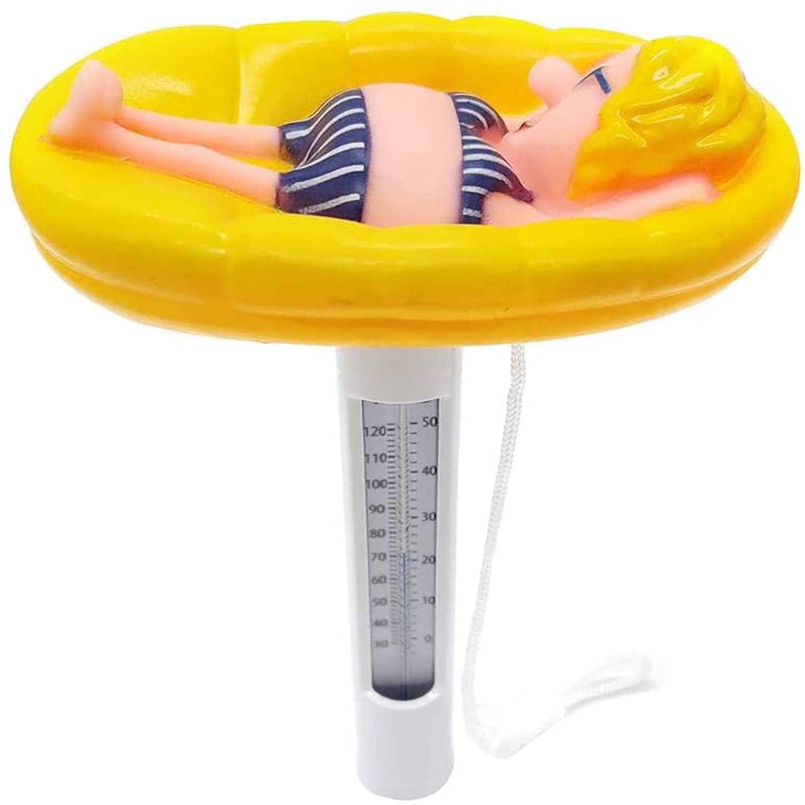 Floating Pool Thermometer - Cartoon Poop Design, Easy Read Water Temperature Gauge for Swimming Pools, Fish Ponds, Spas & Bathtubs (Yellow, One Size) - Perfect for Home, Backyard & Vacation Use