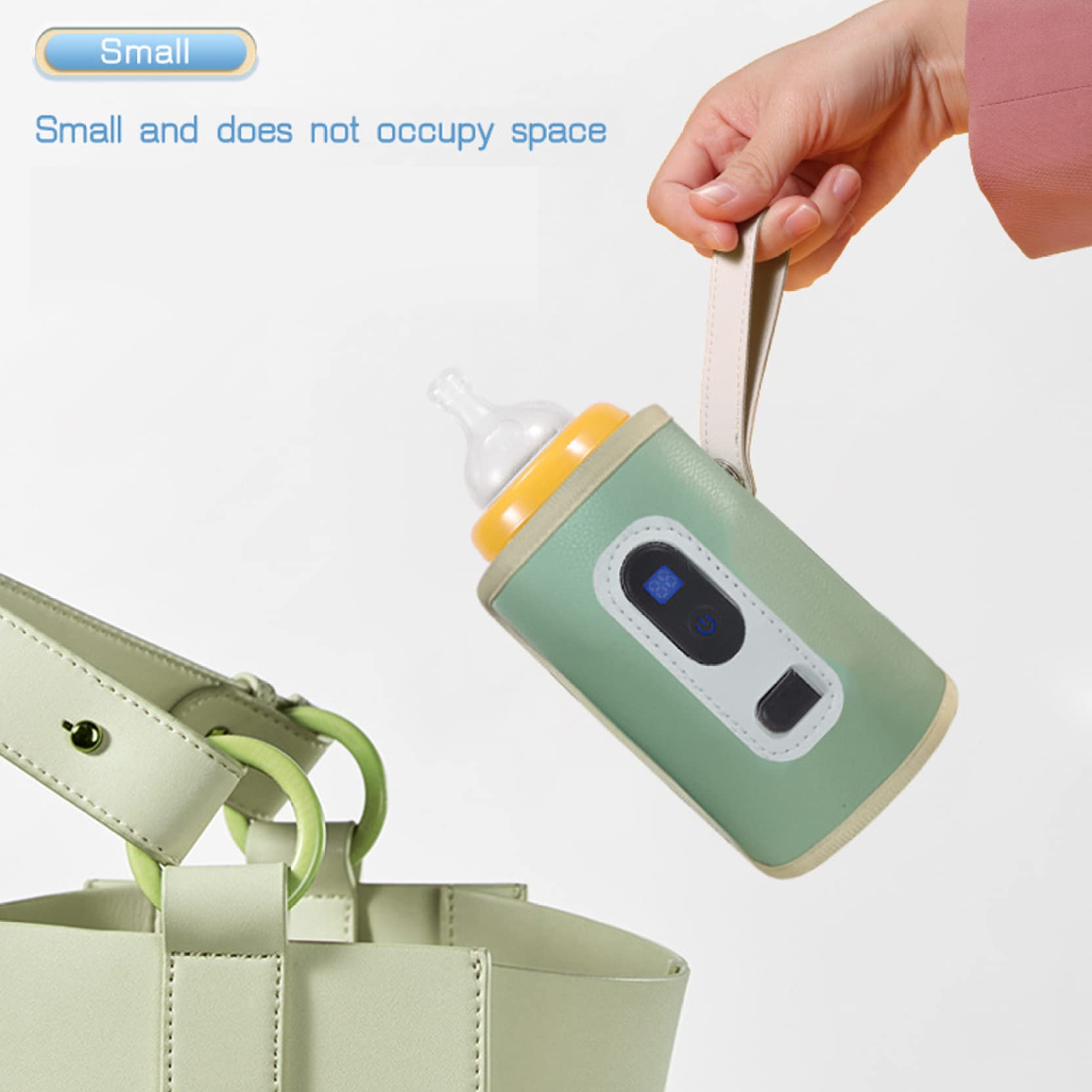 **USB Baby Bottle Warmer - 5 Adjustable Temperature Settings with LCD Display, Portable Breast Milk Bottle Heating Bag for Indoor & Outdoor Use - Perfect for Travel, Home, and On-the-Go Parents**